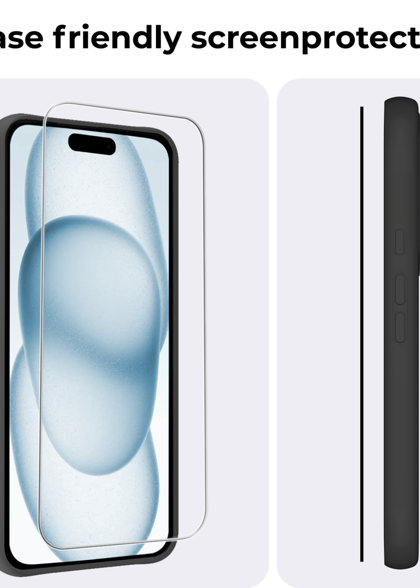 BTH BTH iPhone 15 Screenprotector Met Installatieframe - 2 PACK