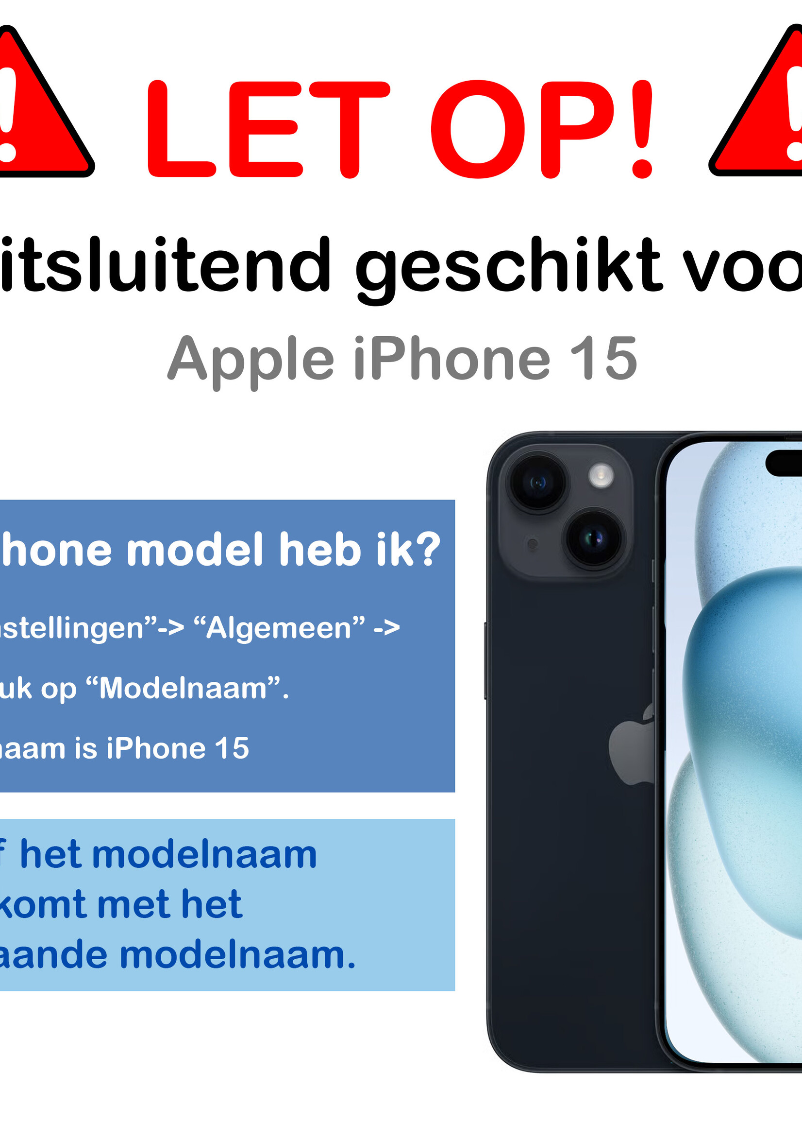 BTH BTH iPhone 15 Screenprotector Met Installatieframe - 2 PACK
