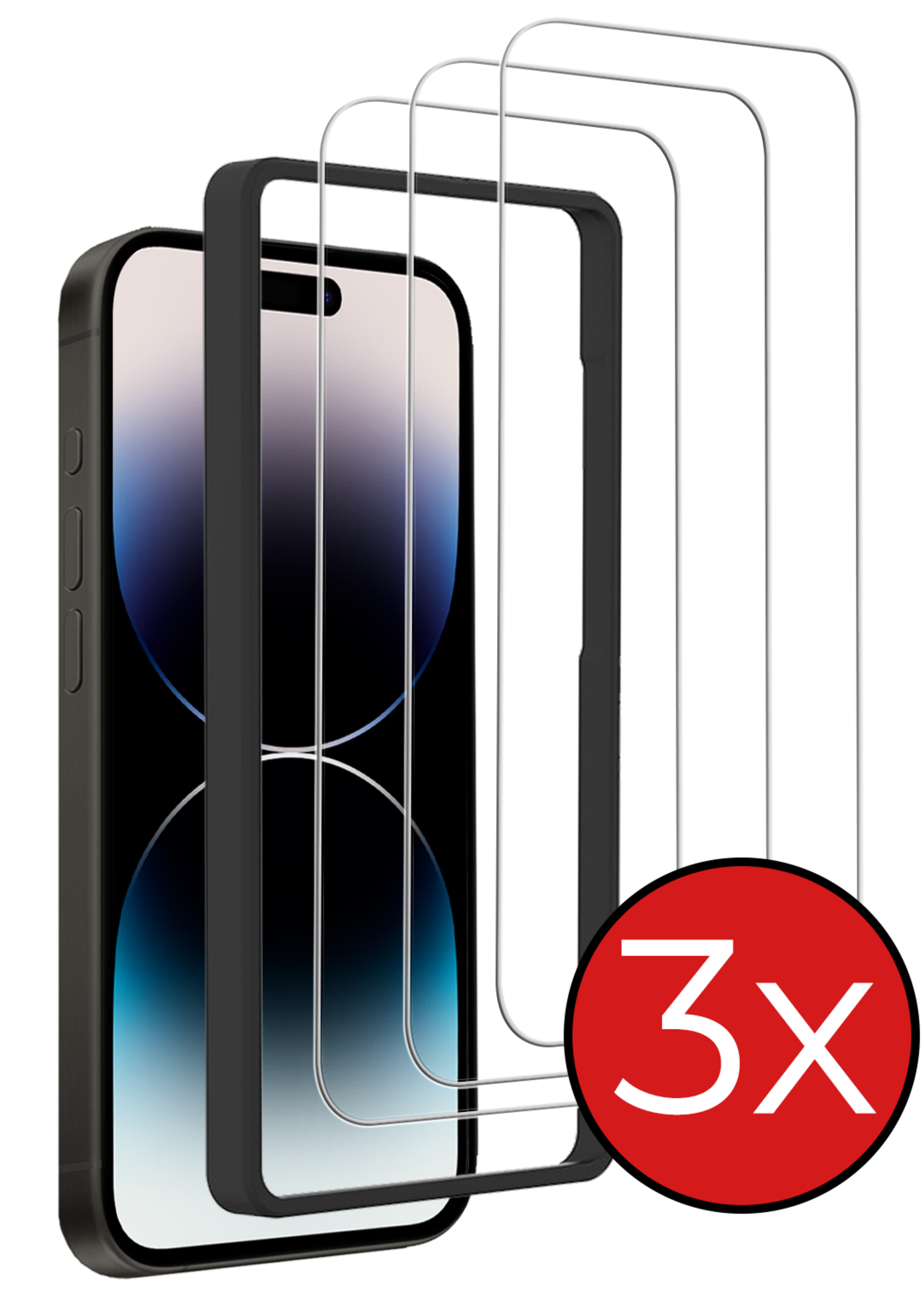BTH BTH iPhone 14 Plus Screenprotector Met Installatieframe - 3 PACK