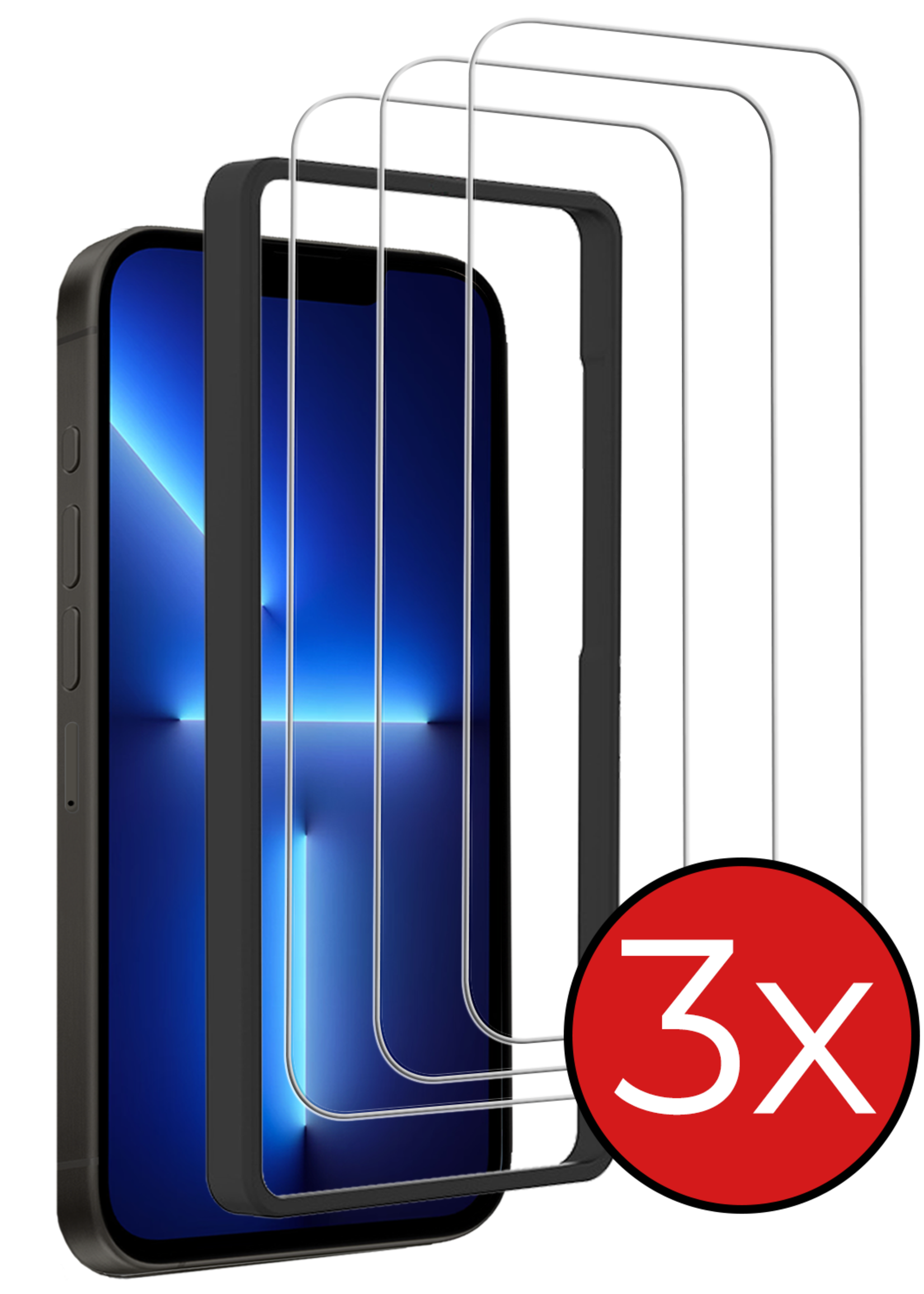 BTH BTH iPhone 13 Mini Screenprotector Met Installatieframe - 3 PACK