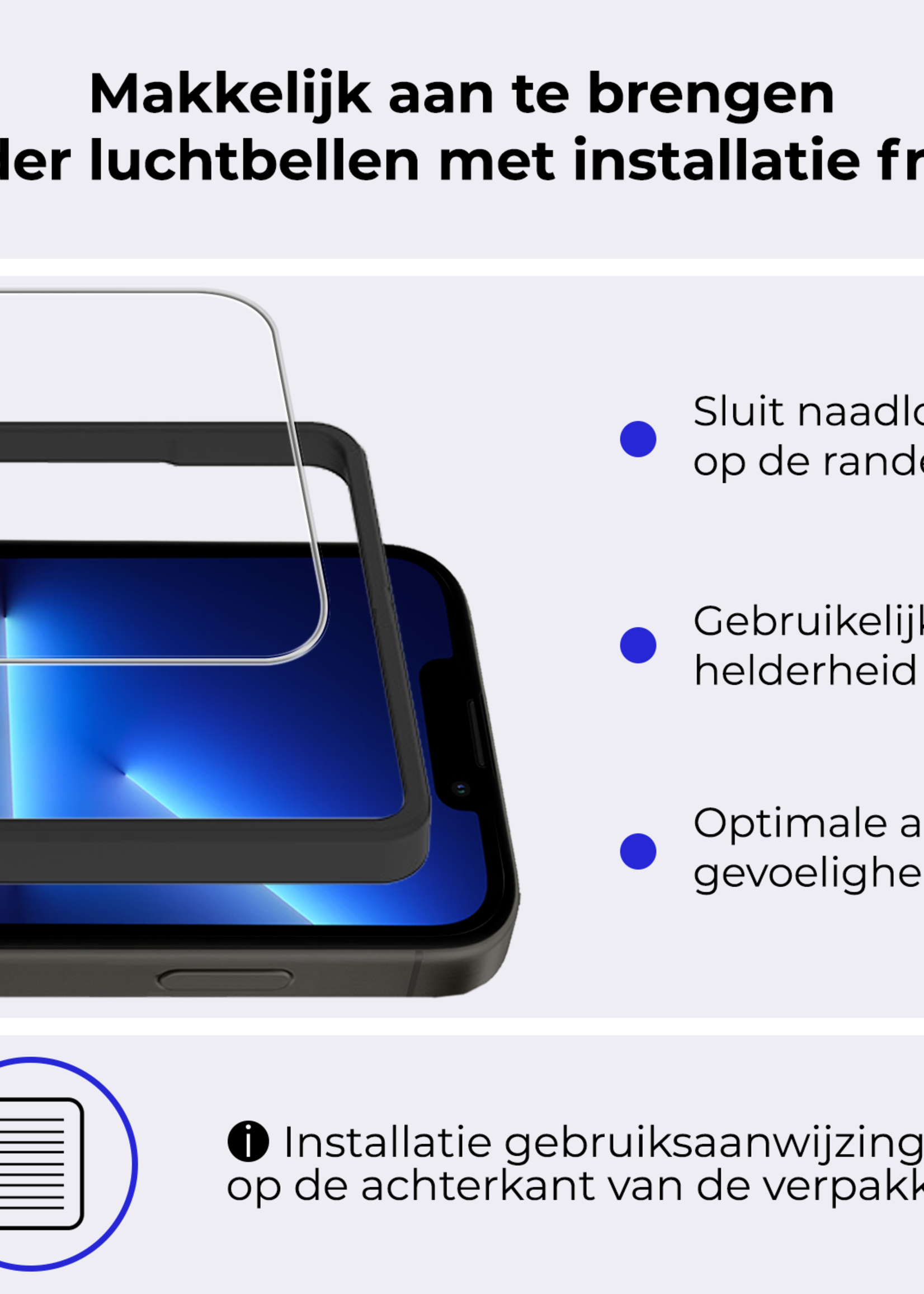 BTH BTH iPhone 13 Mini Screenprotector Met Installatieframe - 3 PACK