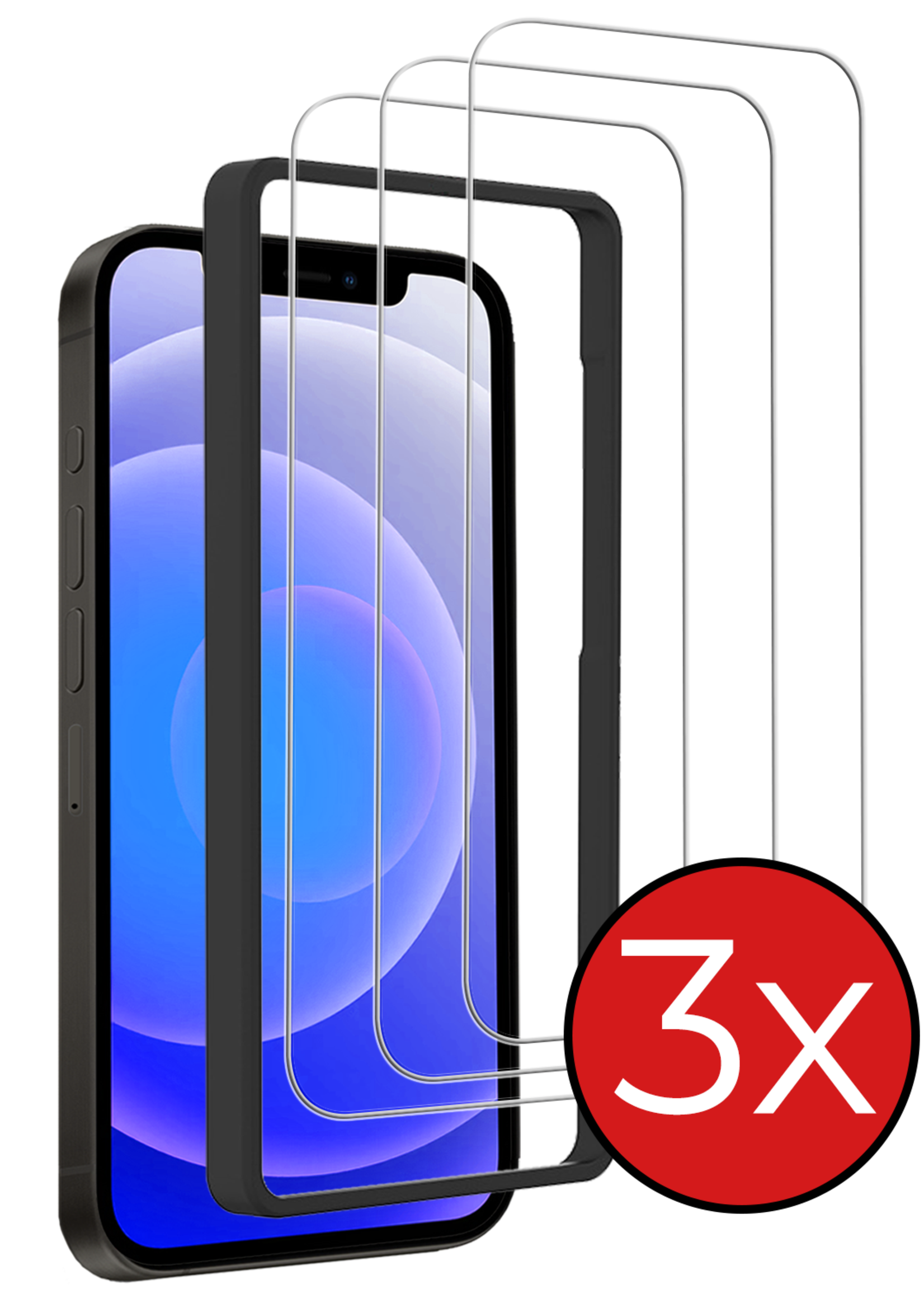 BTH BTH iPhone 12 Pro Screenprotector Met Installatieframe - 3 PACK