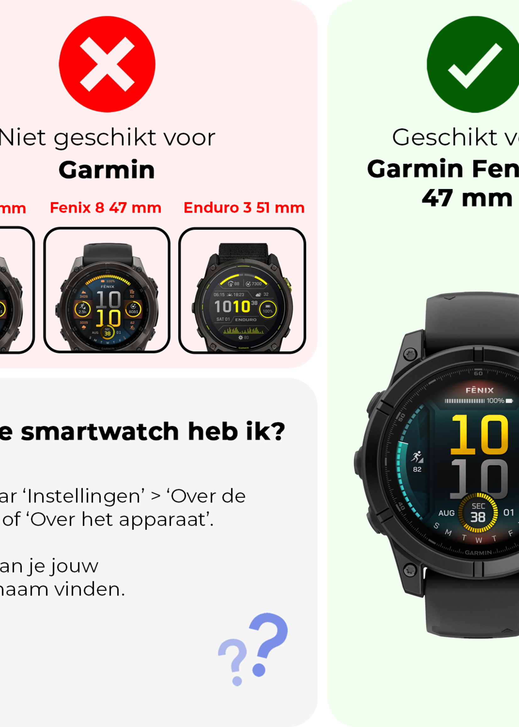 BTH BTH Garmin Fenix E (47 mm) Screenprotector - 2 PACK