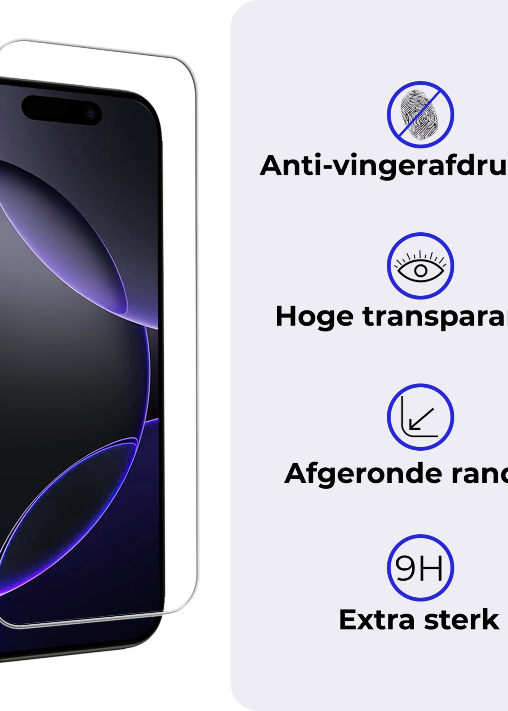 BTH Screenprotector Geschikt voor iPhone 16 Pro Max Screenprotector Met Montage Frame Glas Gehard Tempered Glass - Screenprotector Geschikt voor iPhone 16 Pro Max Screen Protector Met Installatietool - 3 PACK