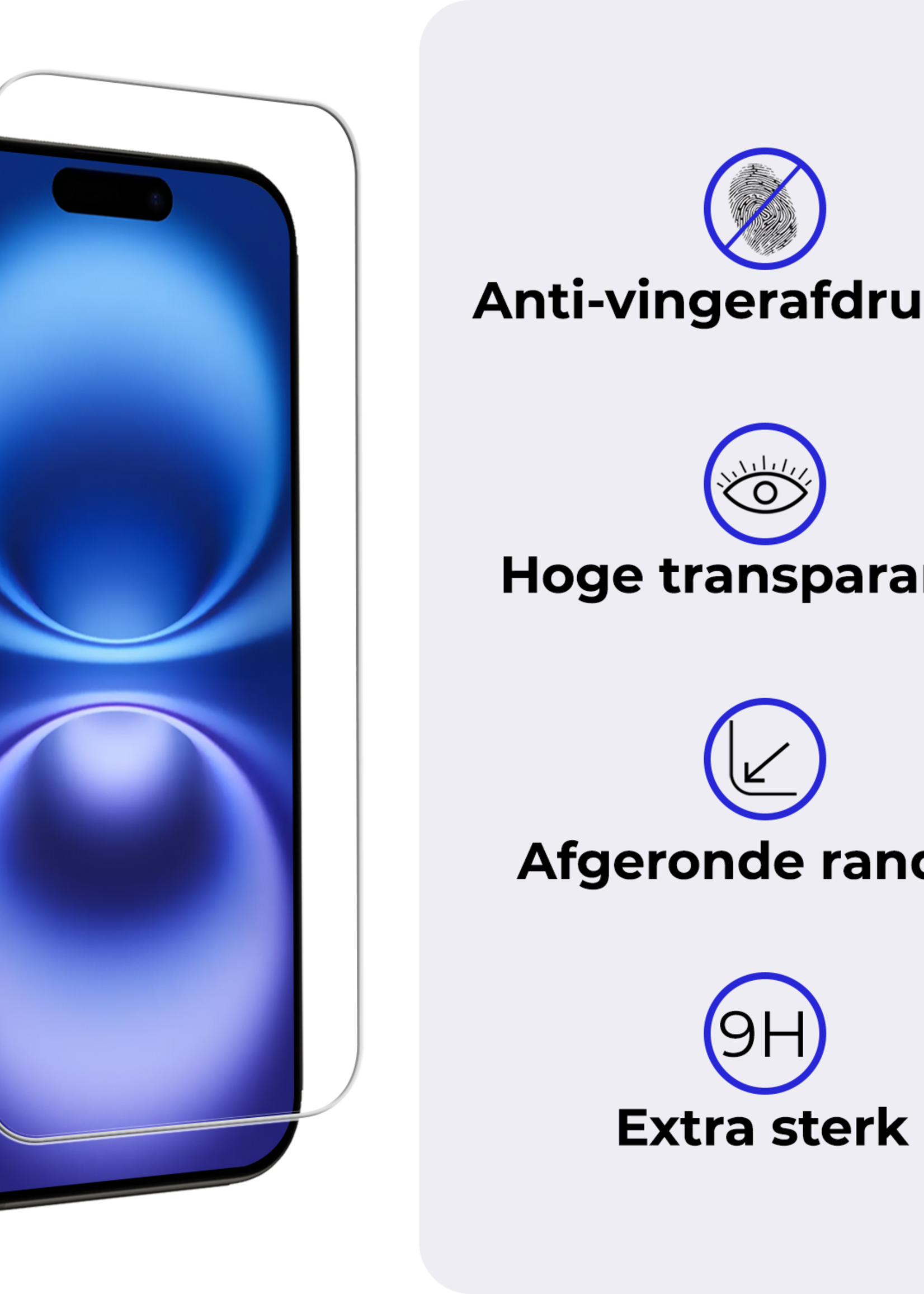 BTH Screenprotector Geschikt voor iPhone 16 Plus Screenprotector Met Montage Frame Glas Gehard Tempered Glass - Screenprotector Geschikt voor iPhone 16 Plus Screen Protector Met Installatietool - 2 PACK