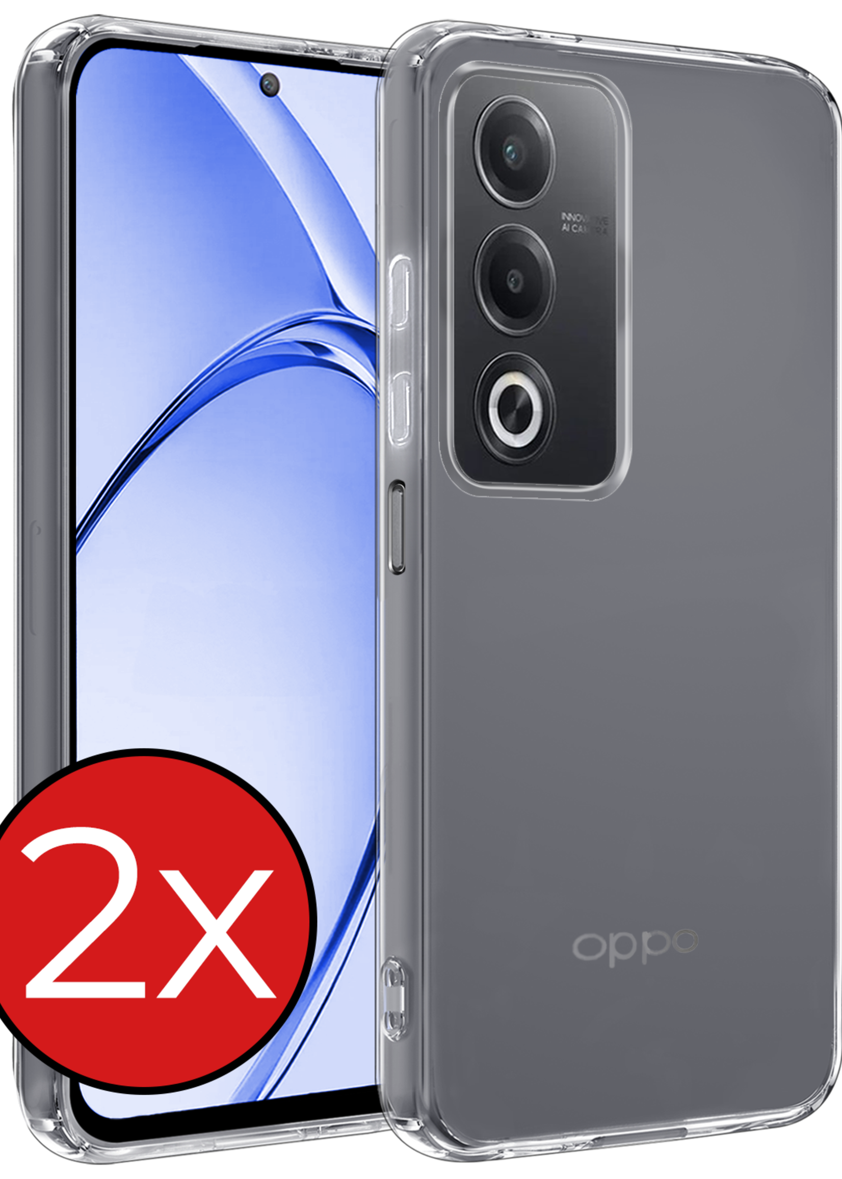 BTH BTH OPPO A80 Hoesje Siliconen - Transparant - 2 PACK