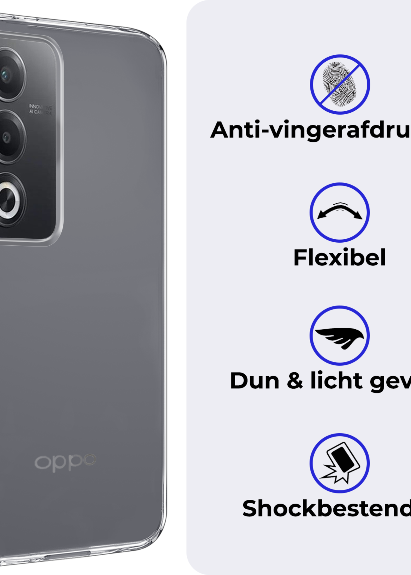BTH BTH OPPO A80 Hoesje Siliconen - Transparant - 2 PACK