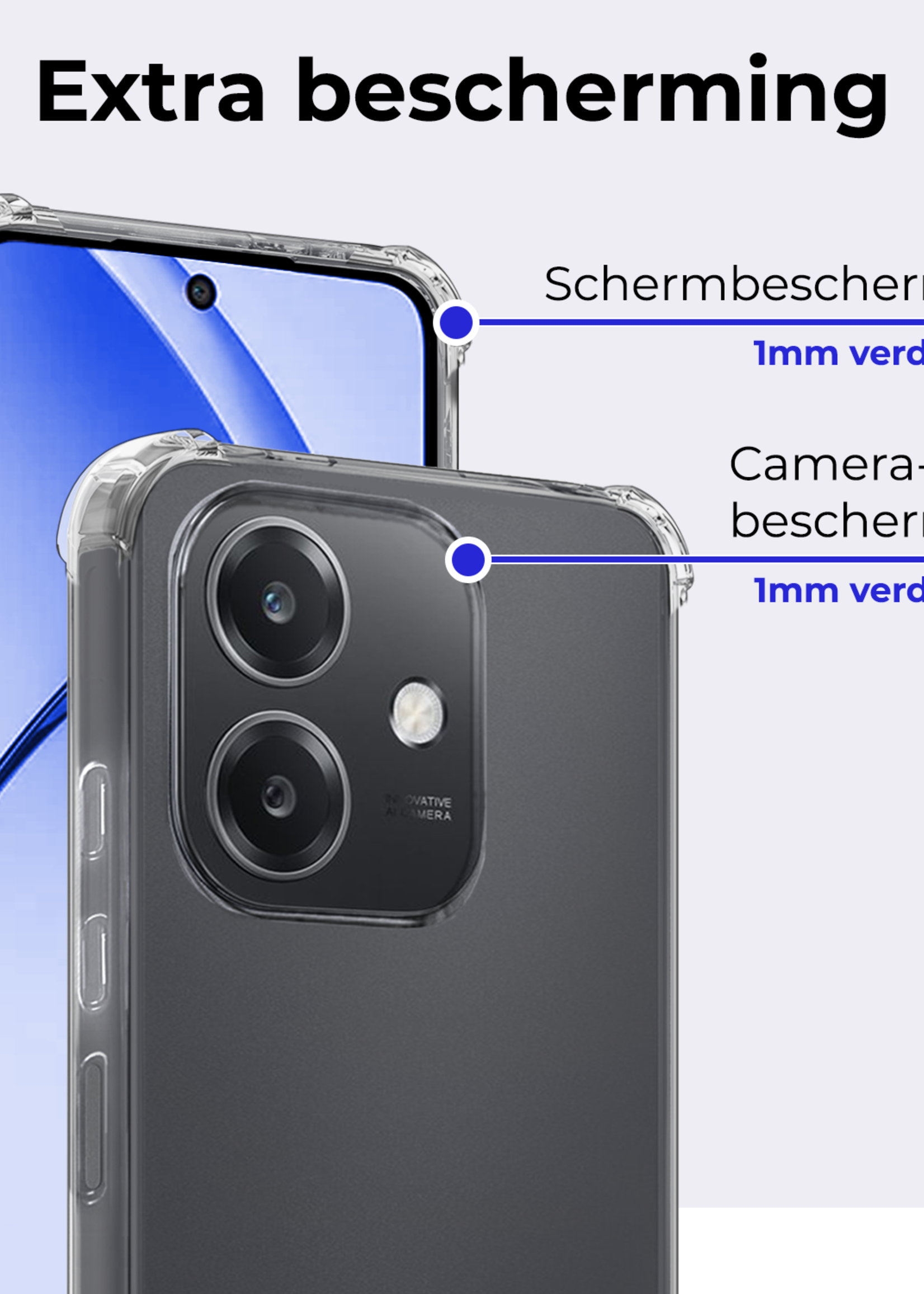BTH BTH OPPO A40m Hoesje Shockproof Met Screenprotector