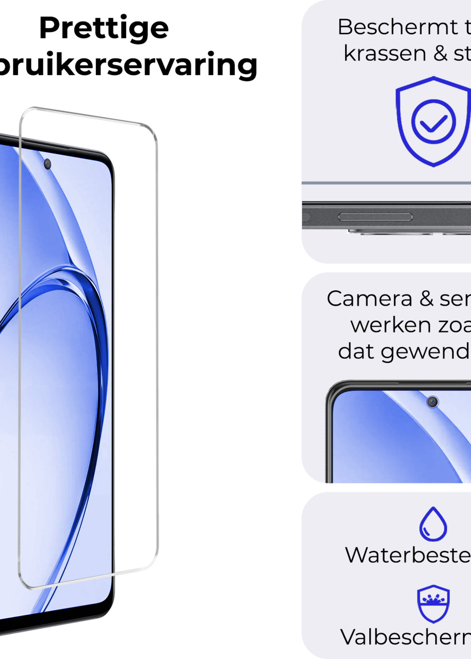 BTH BTH OPPO A40 Screenprotector Glas - 2 PACK