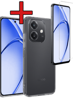 BTH BTH OPPO A40 Hoesje Siliconen Met Screenprotector - Transparant