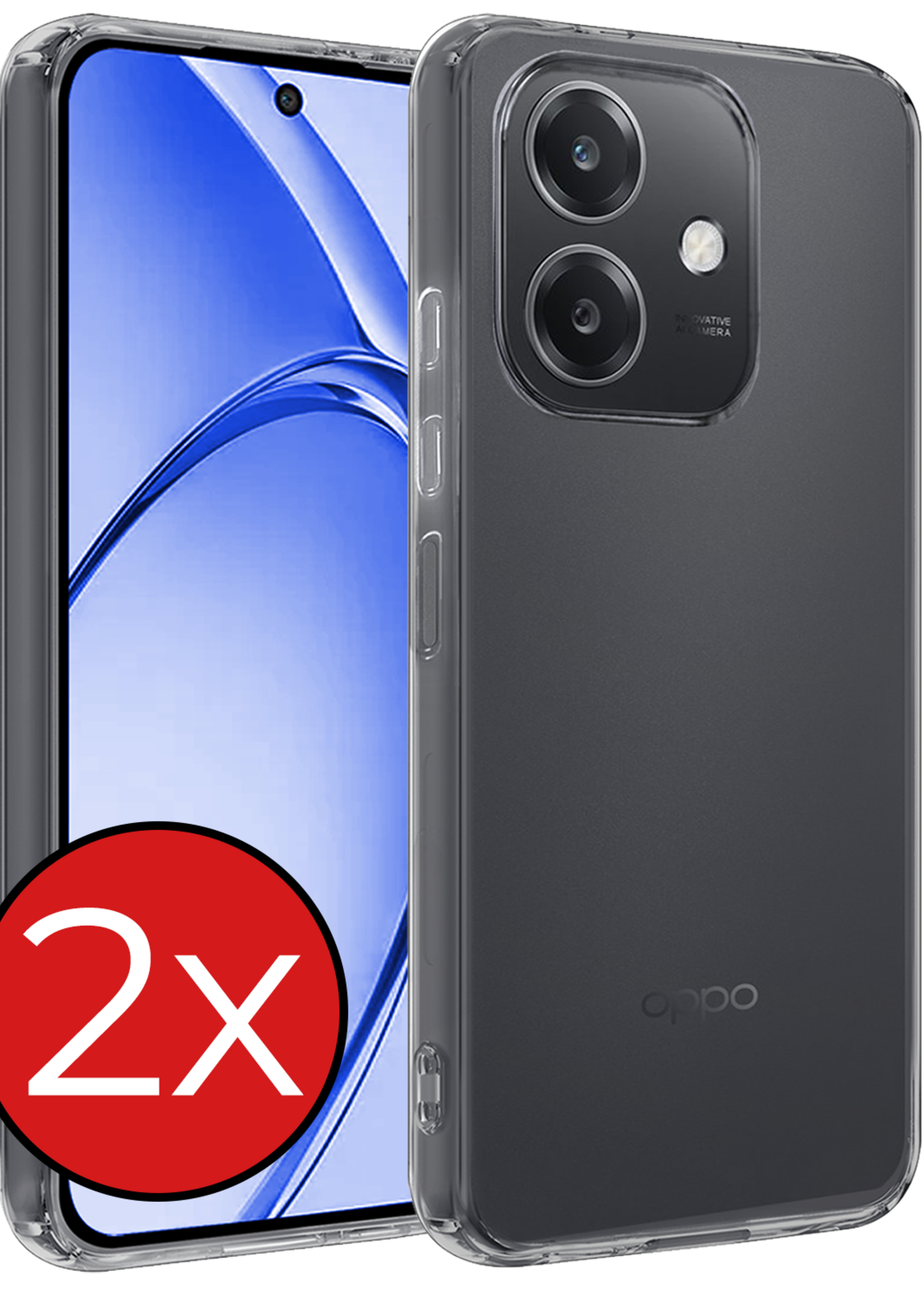 BTH BTH OPPO A40m Hoesje Siliconen - Transparant - 2 PACK