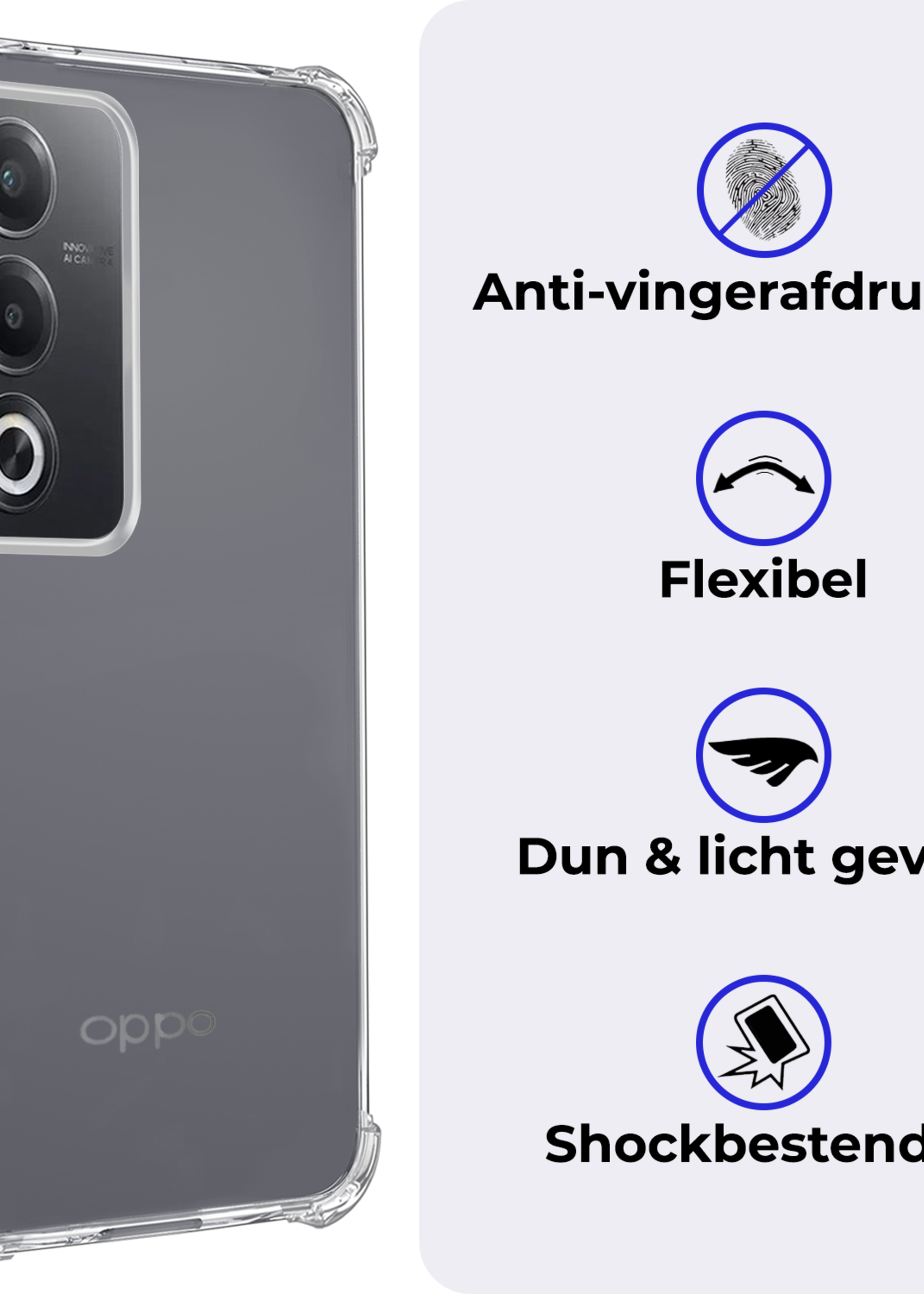 BTH BTH OPPO A80 Hoesje Shockproof - Transparant