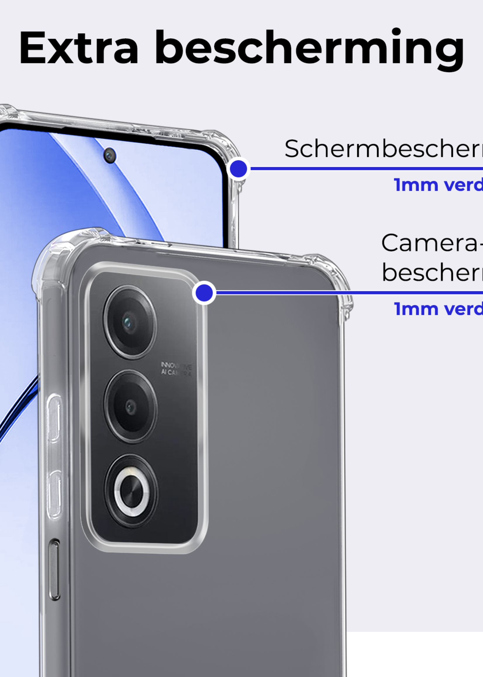 BTH BTH OPPO A80 Hoesje Shockproof - Transparant