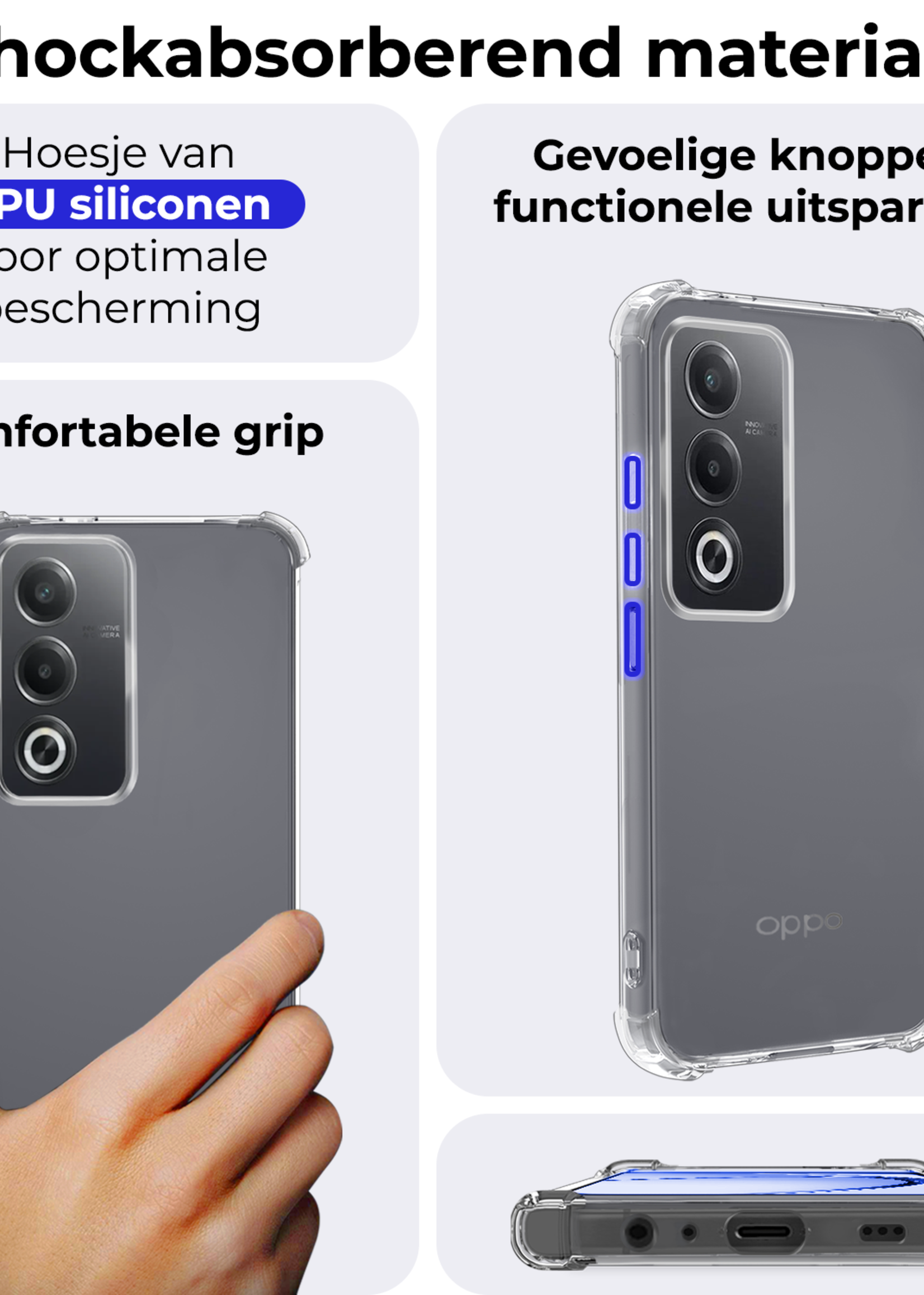 BTH BTH OPPO A80 Hoesje Shockproof - Transparant