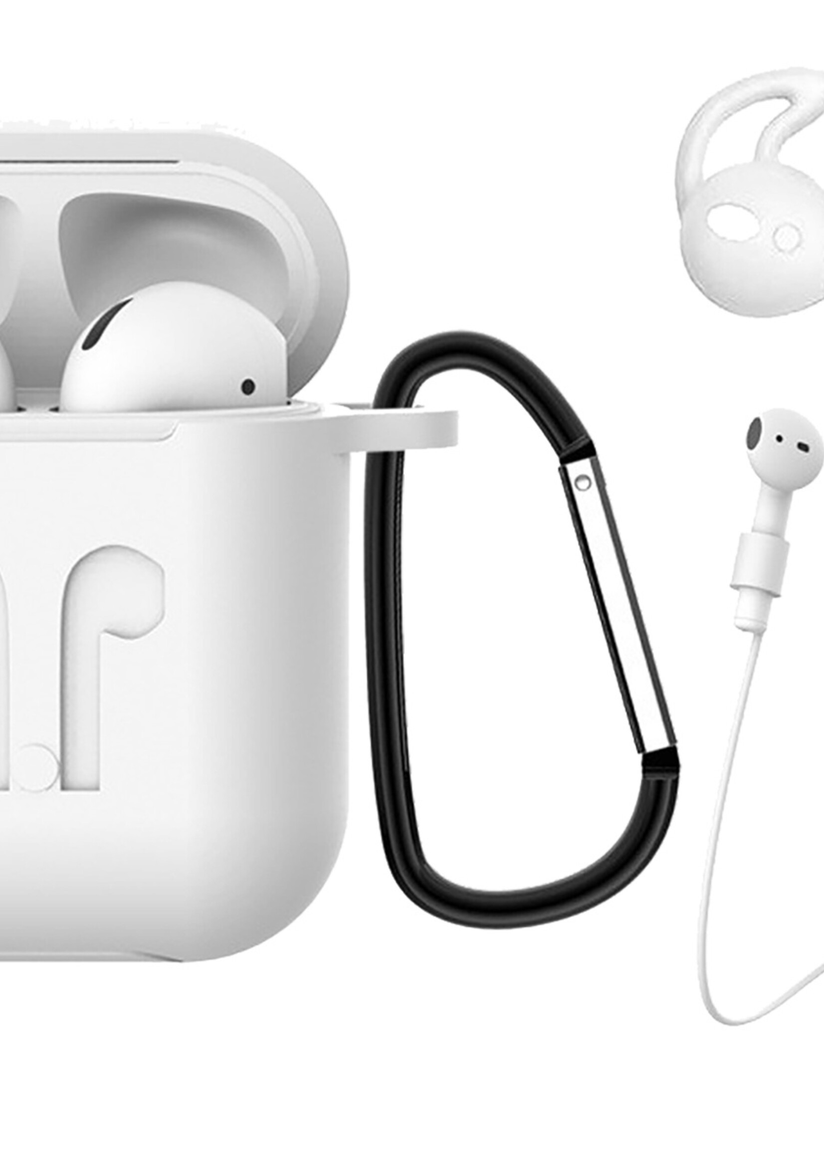 BTH 3-in-1 Siliconen Bescherm Hoesje Case voor Apple AirPods 2 Transparant