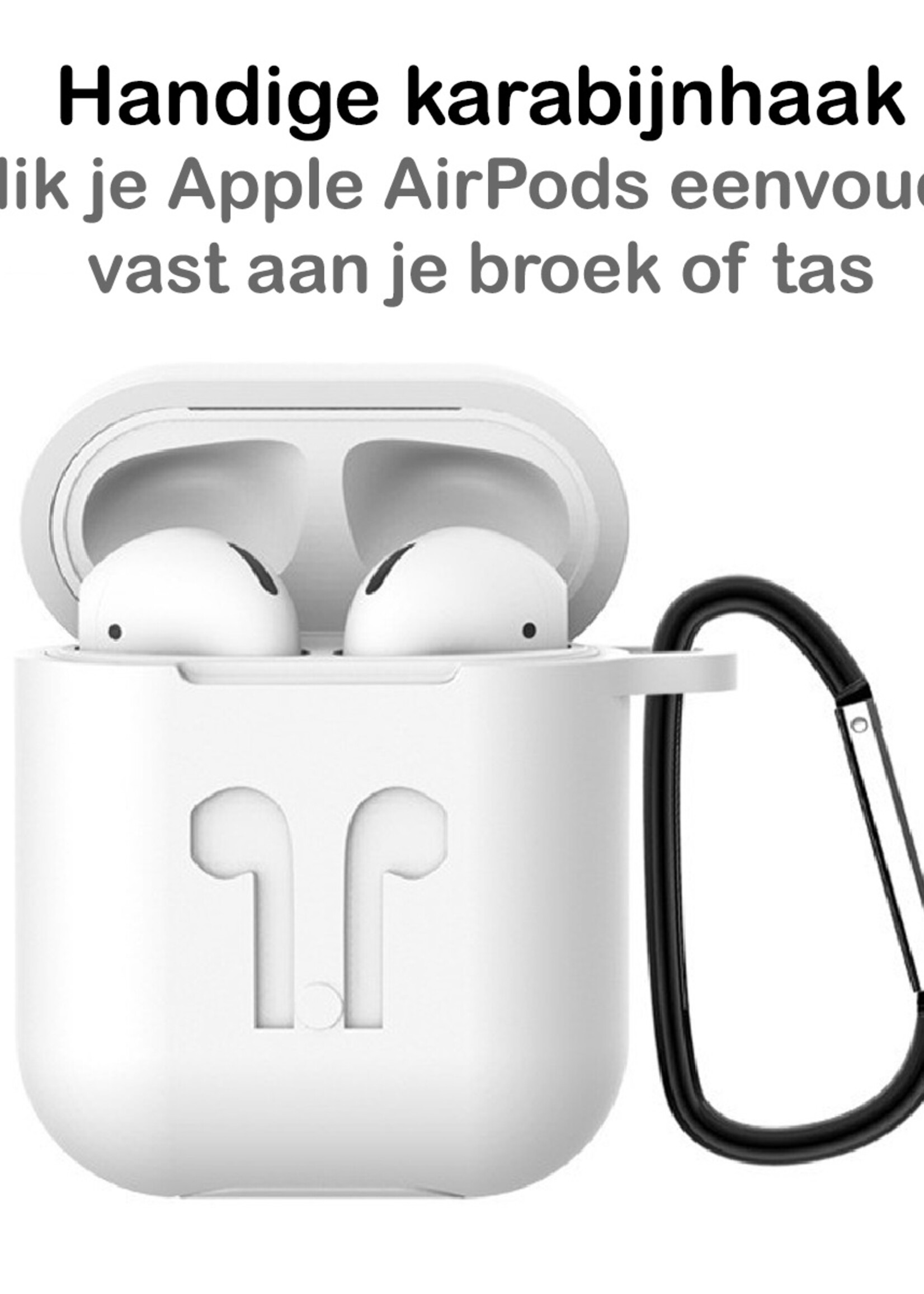 BTH 3-in-1 Siliconen Bescherm Hoesje Case voor Apple AirPods 2 Transparant