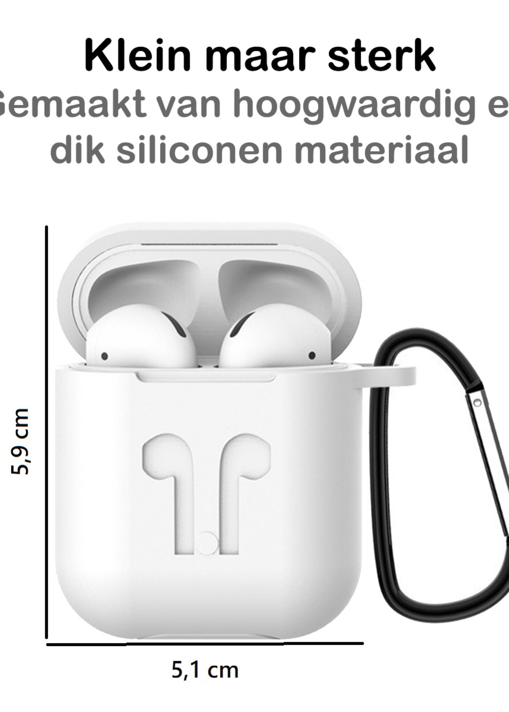 BTH 3-in-1 Siliconen Bescherm Hoesje Case voor Apple AirPods 2 Transparant