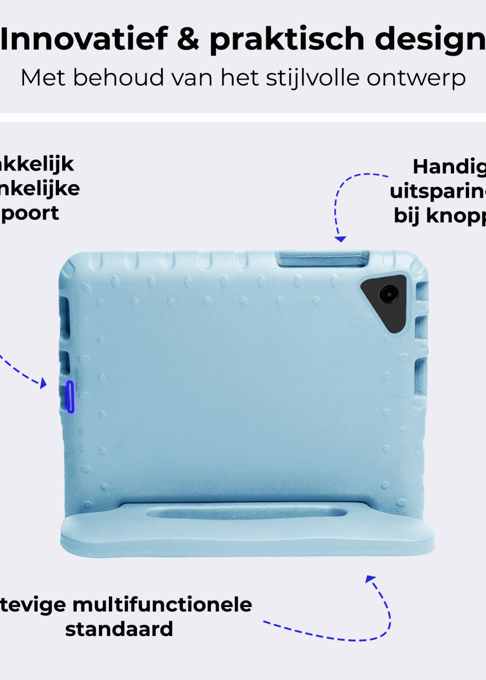 BTH BTH Samsung Galaxy Tab A9 Plus Kinderhoes Met Screenprotector - Sky