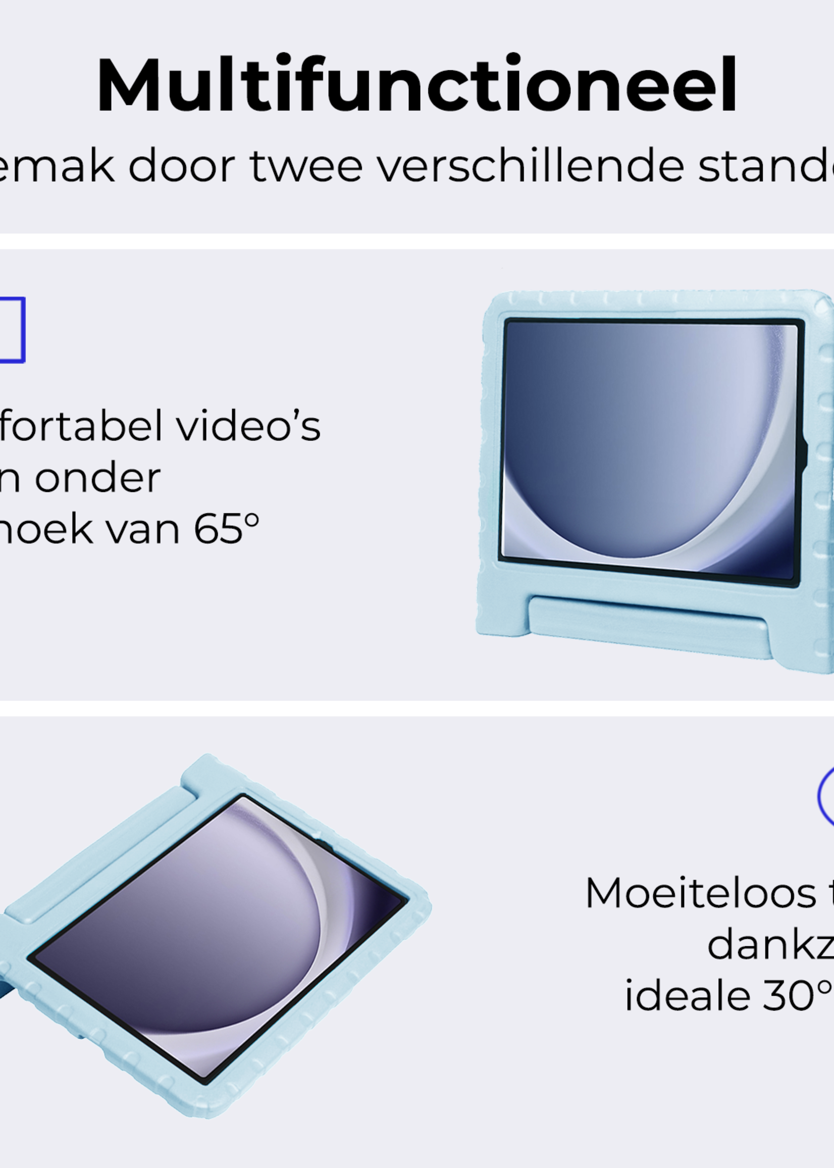 BTH BTH Samsung Galaxy Tab A9 Plus Kinderhoes Met Screenprotector - Sky