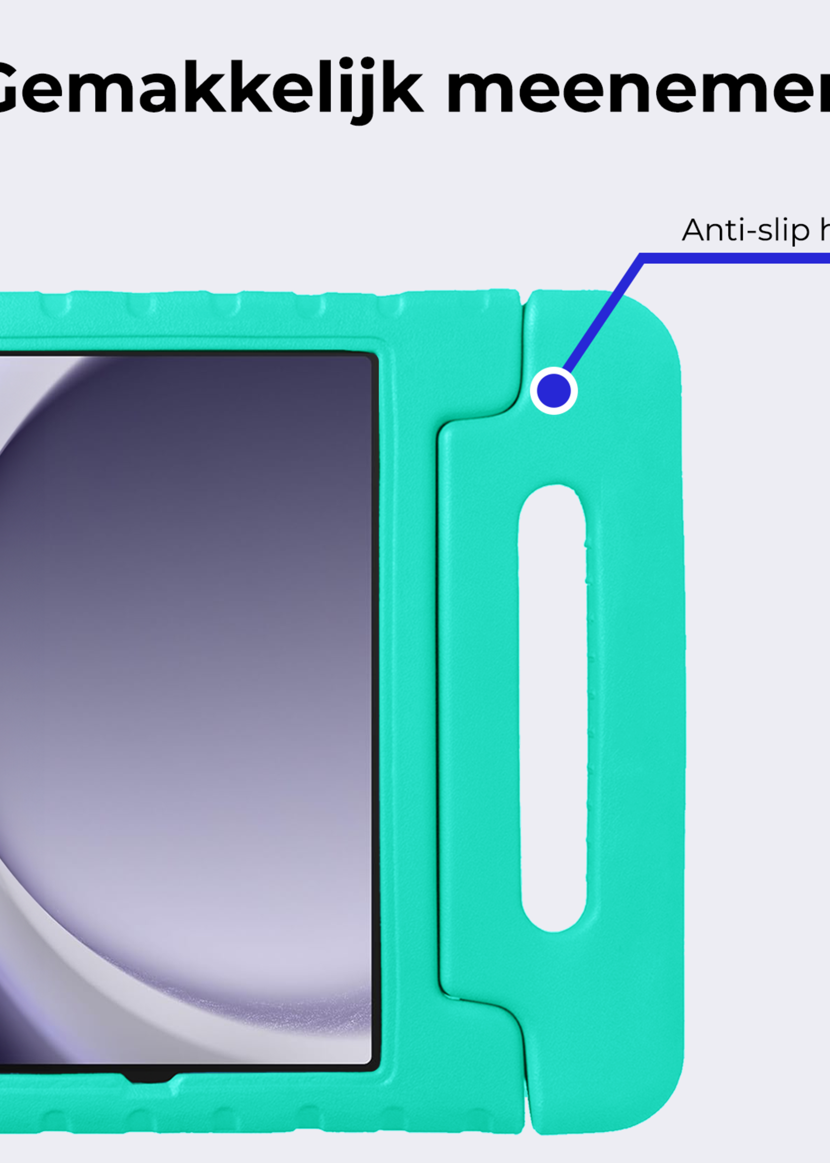 BTH BTH Samsung Galaxy Tab A9 Plus Kinderhoes Met Screenprotector - Turquoise