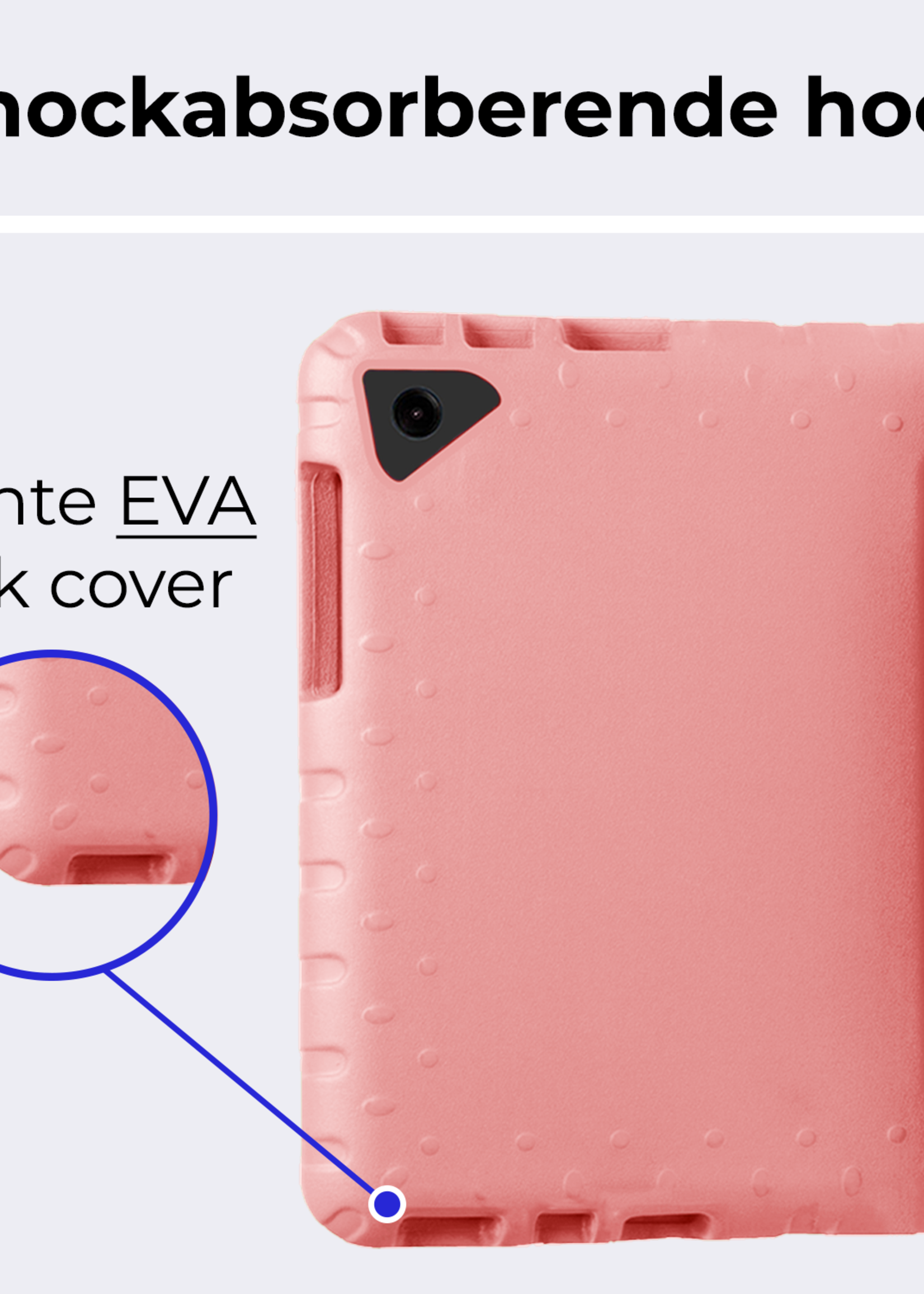 BTH BTH Samsung Galaxy Tab A9 Plus Kinderhoes Met 2x Screenprotector - Zalm