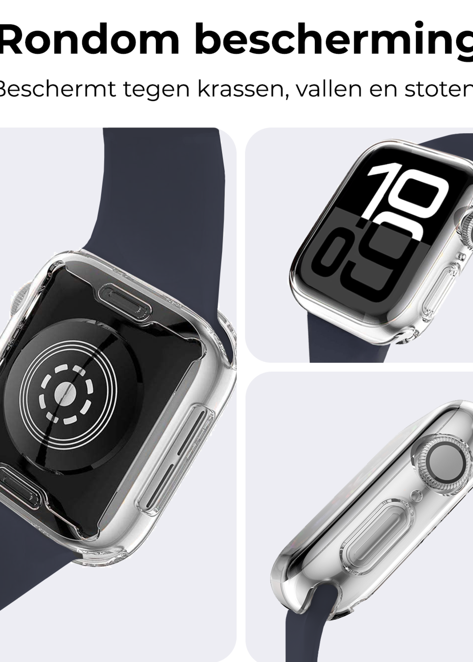 BTH BTH Apple Watch Series 10 Hoesje Siliconen Transparant - 46 mm