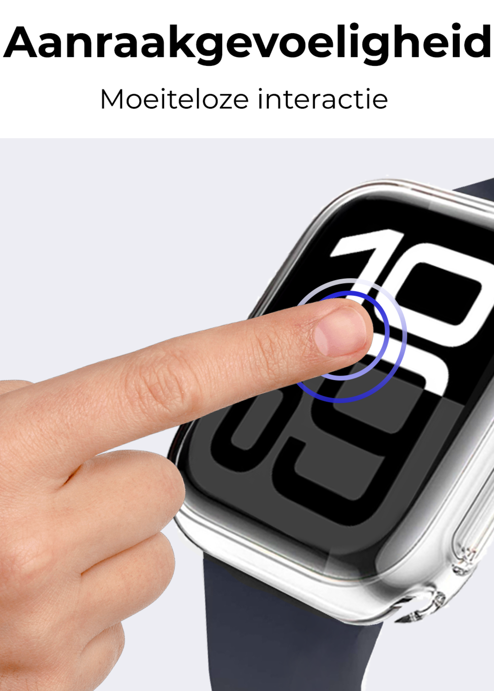 BTH BTH Apple Watch Series 10 Hoesje Siliconen Transparant - 46 mm