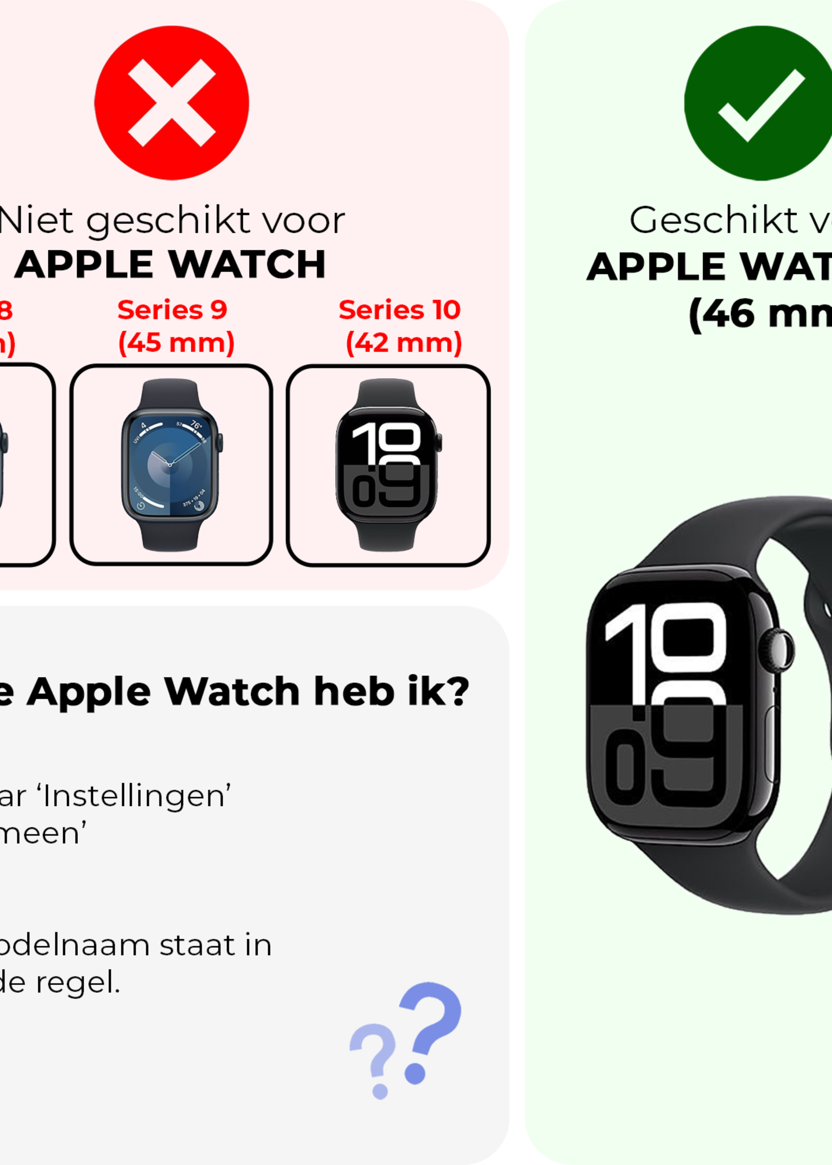 BTH BTH Apple Watch Series 10 Hoesje Siliconen Transparant - 46 mm