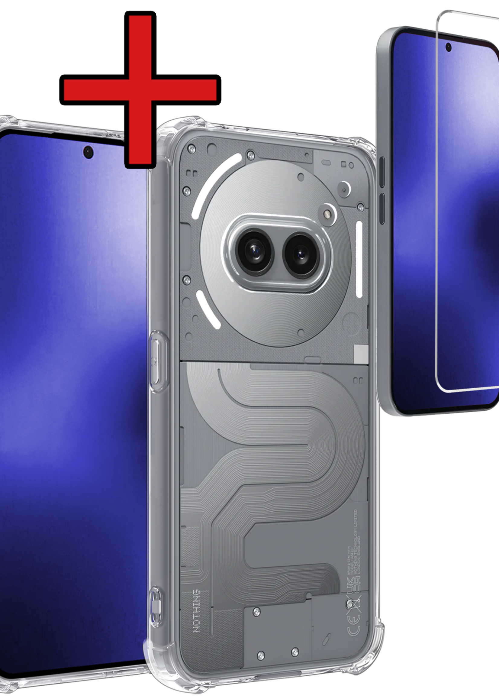 BTH BTH Nothing Phone (2a) Plus Hoesje Shockproof Met Screenprotector