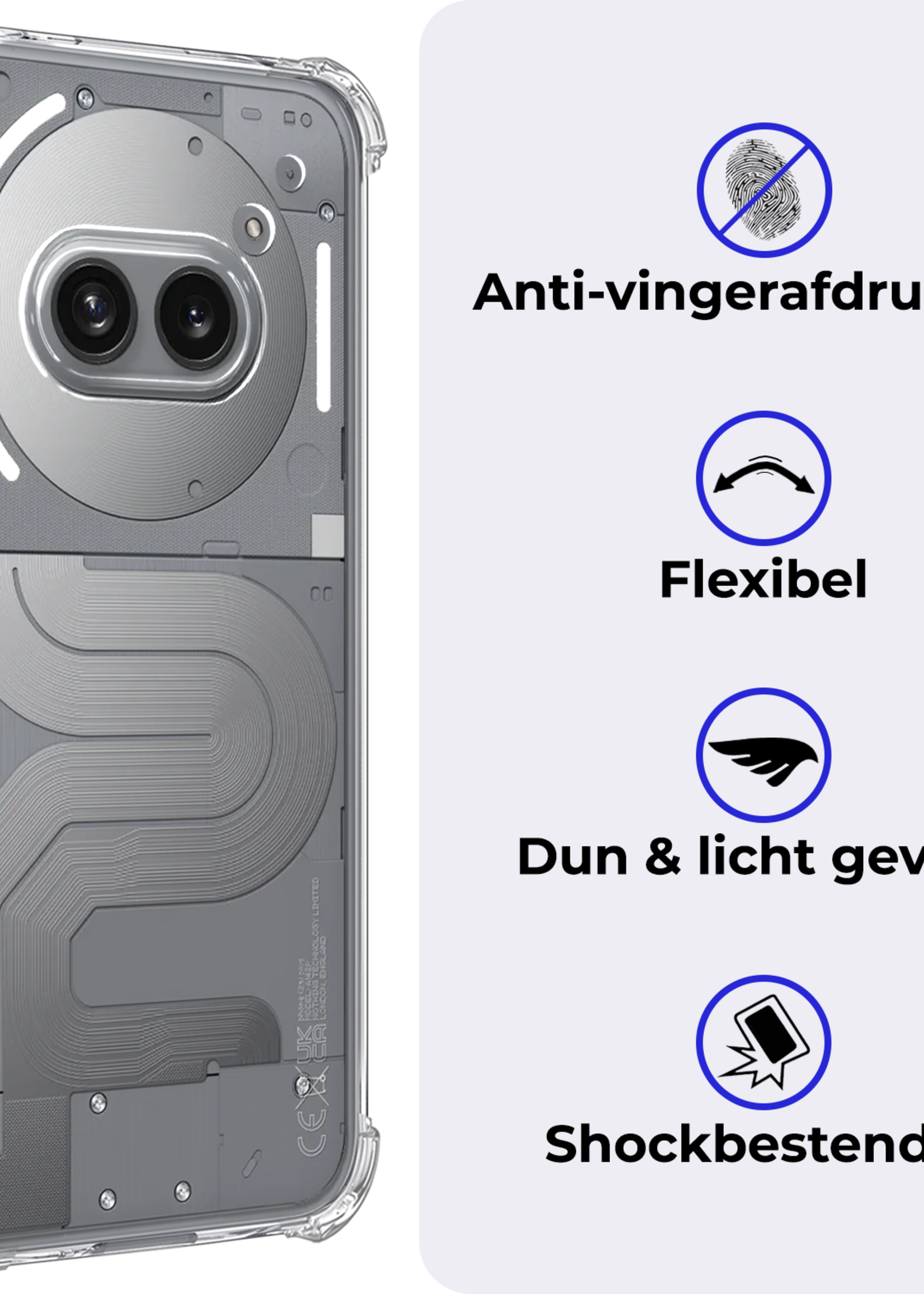 BTH BTH Nothing Phone (2a) Plus Hoesje Shockproof Met 2x Screenprotector