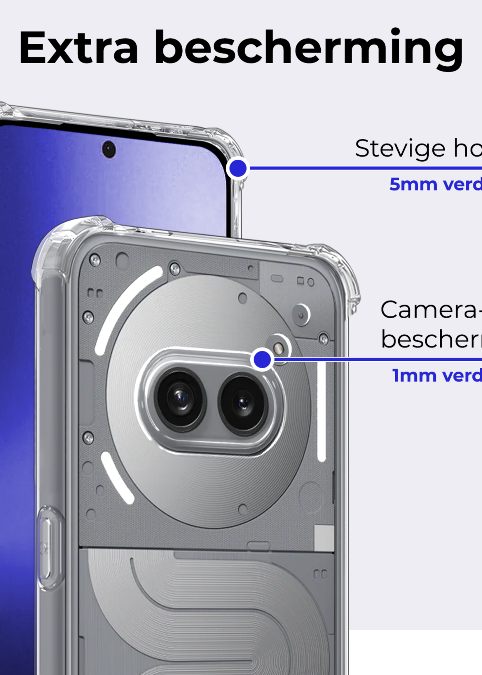 BTH BTH Nothing Phone (2a) Plus Hoesje Shockproof Met 2x Screenprotector