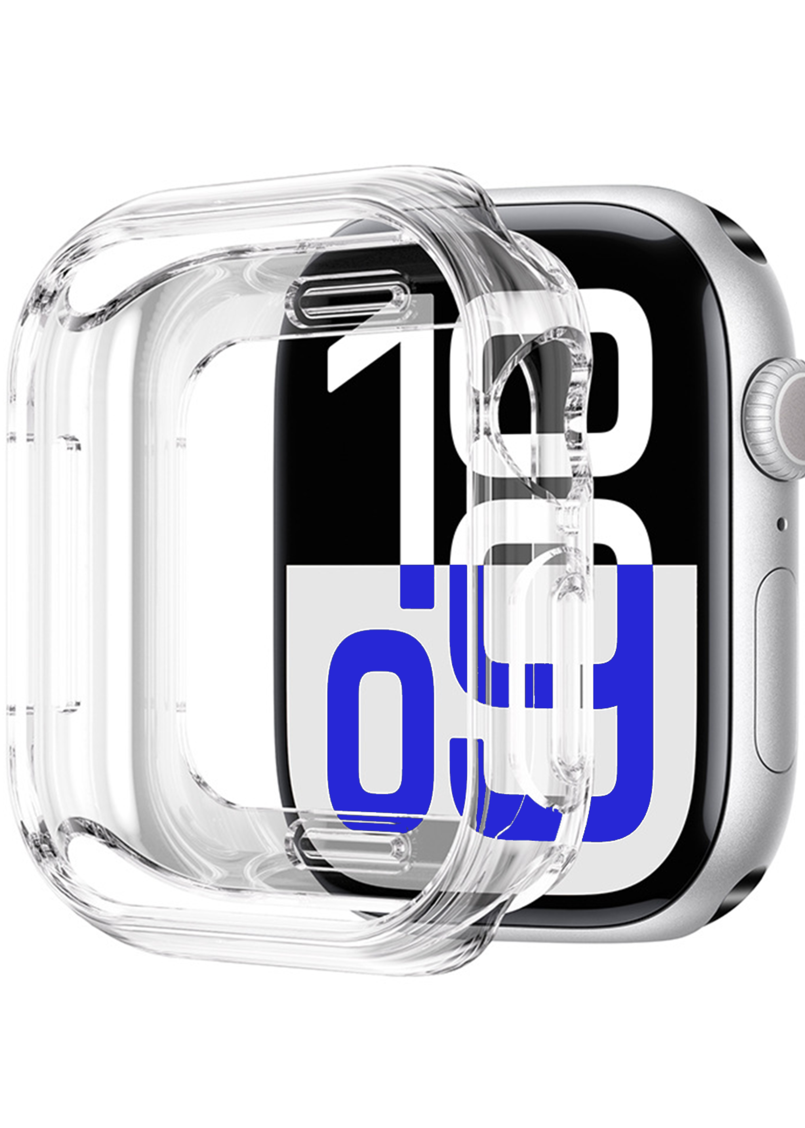 BTH BTH Apple Watch Series 9 Hoesje Siliconen Transparant - 45 mm