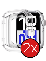 BTH BTH Apple Watch Series 9 Hoesje Siliconen Transparant - 41 mm - 2 PACK
