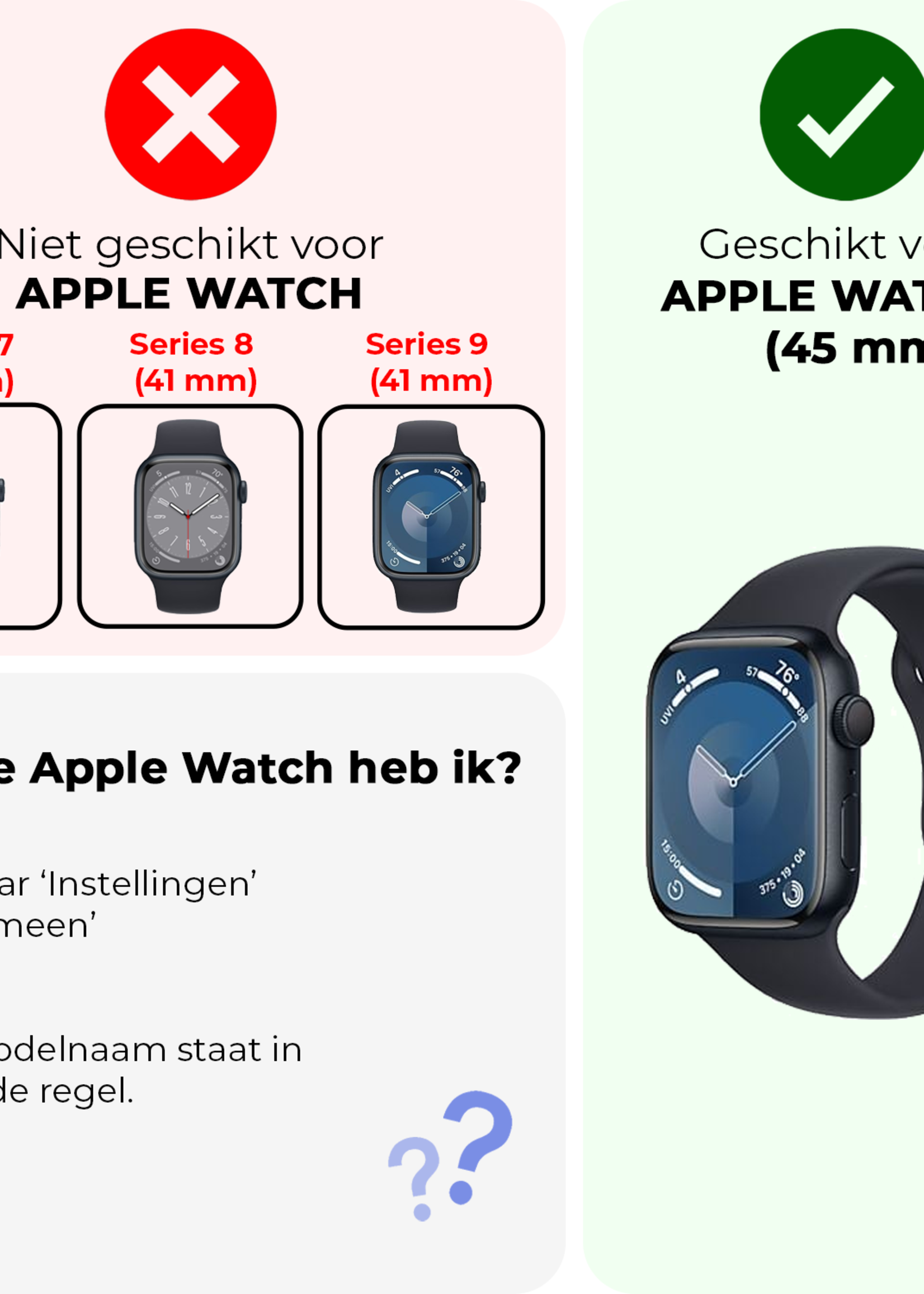 BTH BTH Apple Watch Series 9 Hoesje Siliconen Transparant - 45 mm