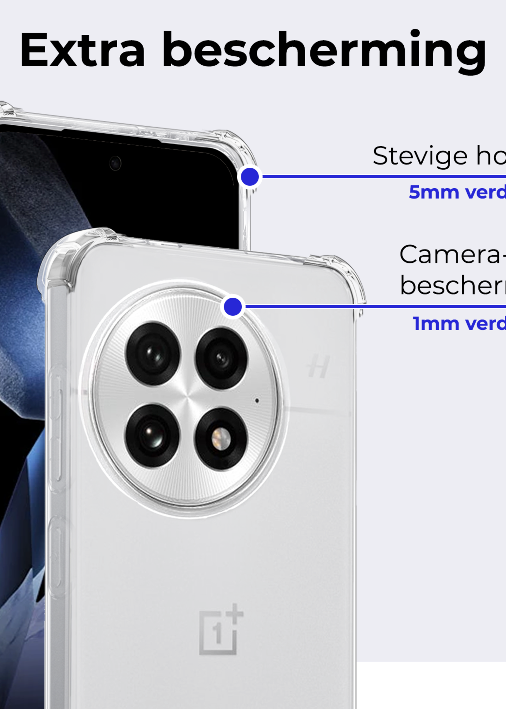 BTH BTH OnePlus 13 Hoesje Shockproof Met 2x Screenprotector