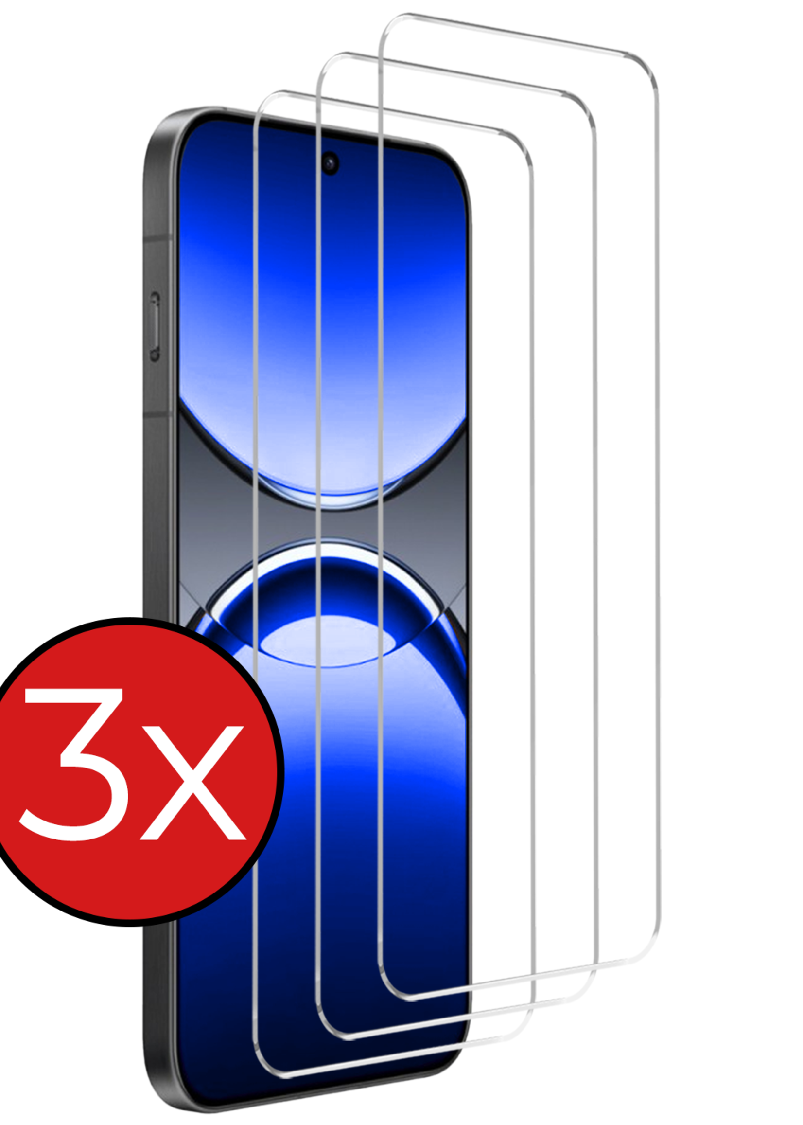 BTH BTH Oppo Find X8 Screenprotector Glas - 3 PACK