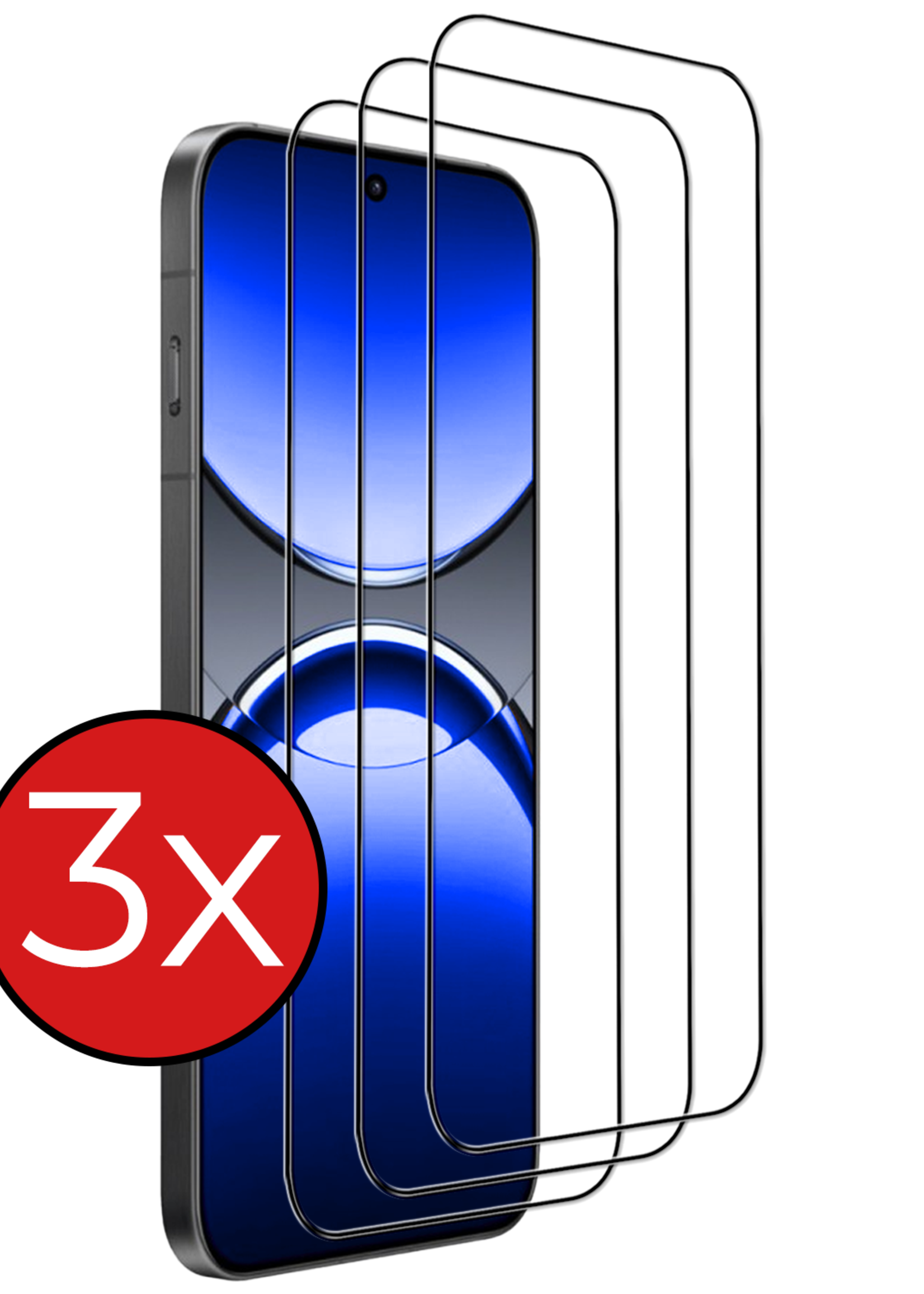BTH BTH Oppo Find X8 Pro Screenprotector Full Cover - 3 PACK