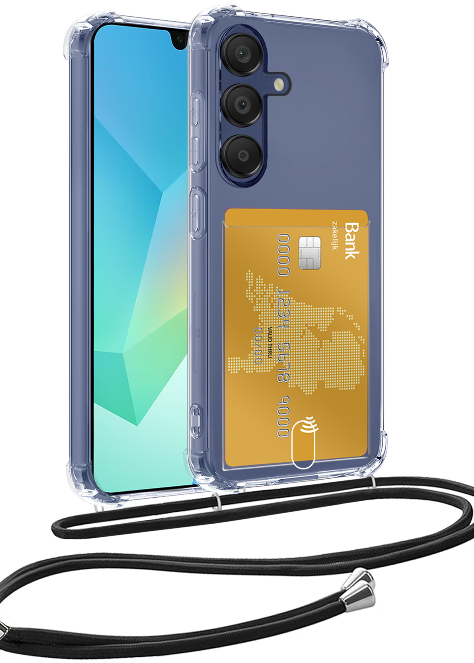 BTH BTH Samsung Galaxy A16 Hoesje Pashouder met Koord