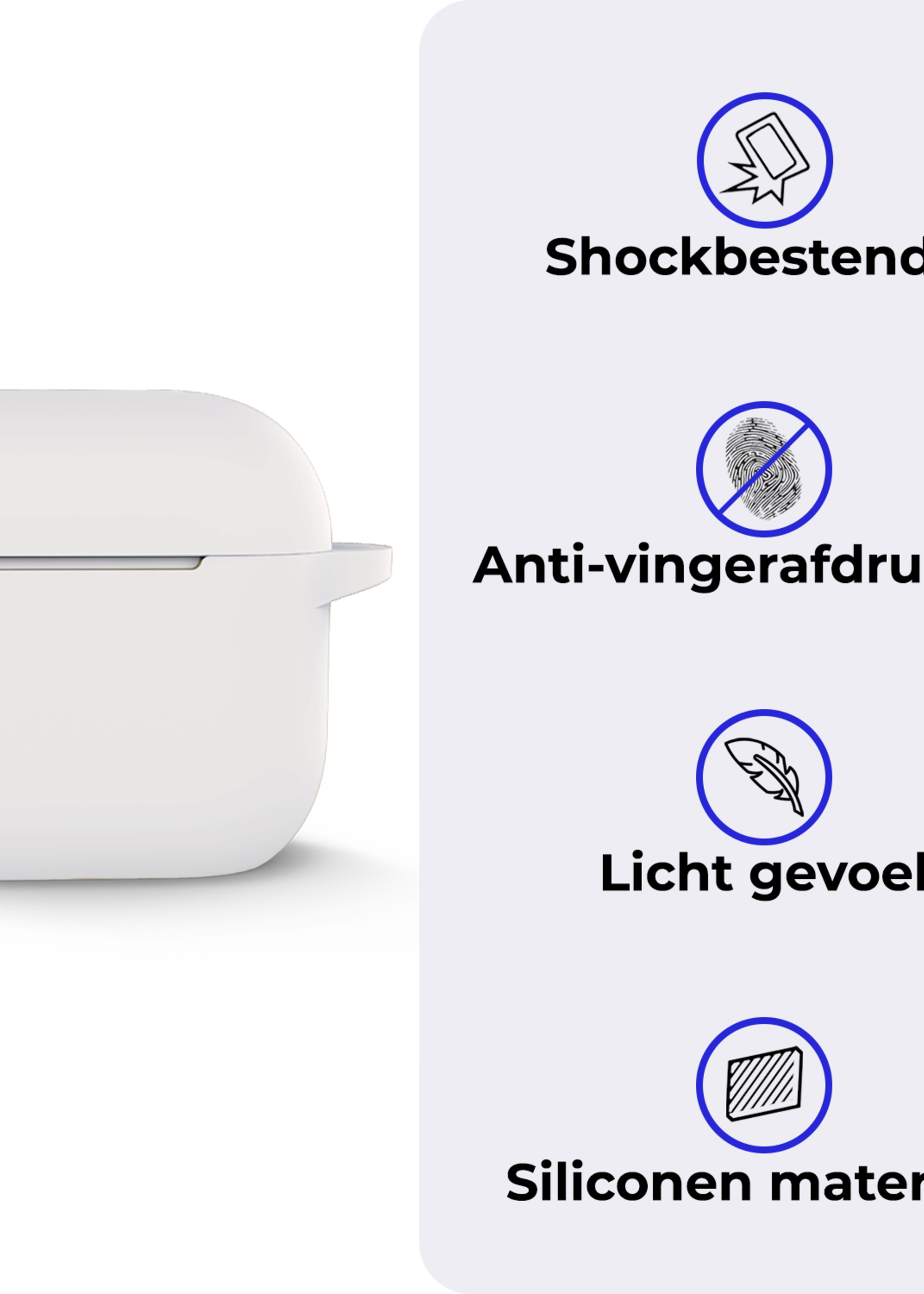 BTH BTH Siliconen Hoesje Voor Apple AirPods 4 - Wit