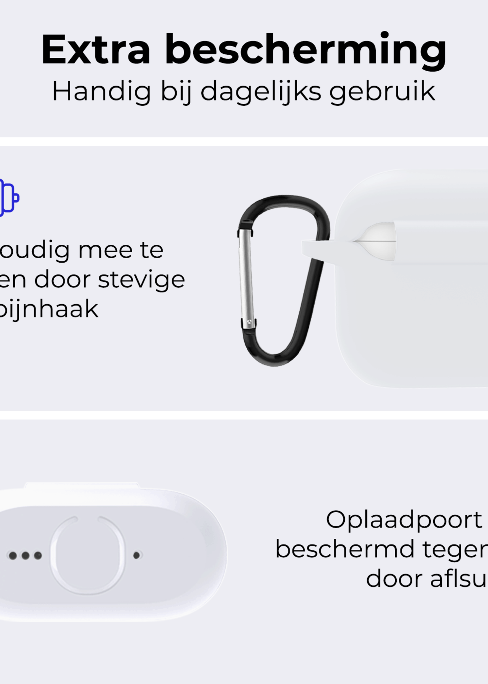 BTH BTH Siliconen Hoesje Voor Apple AirPods 4 - Wit