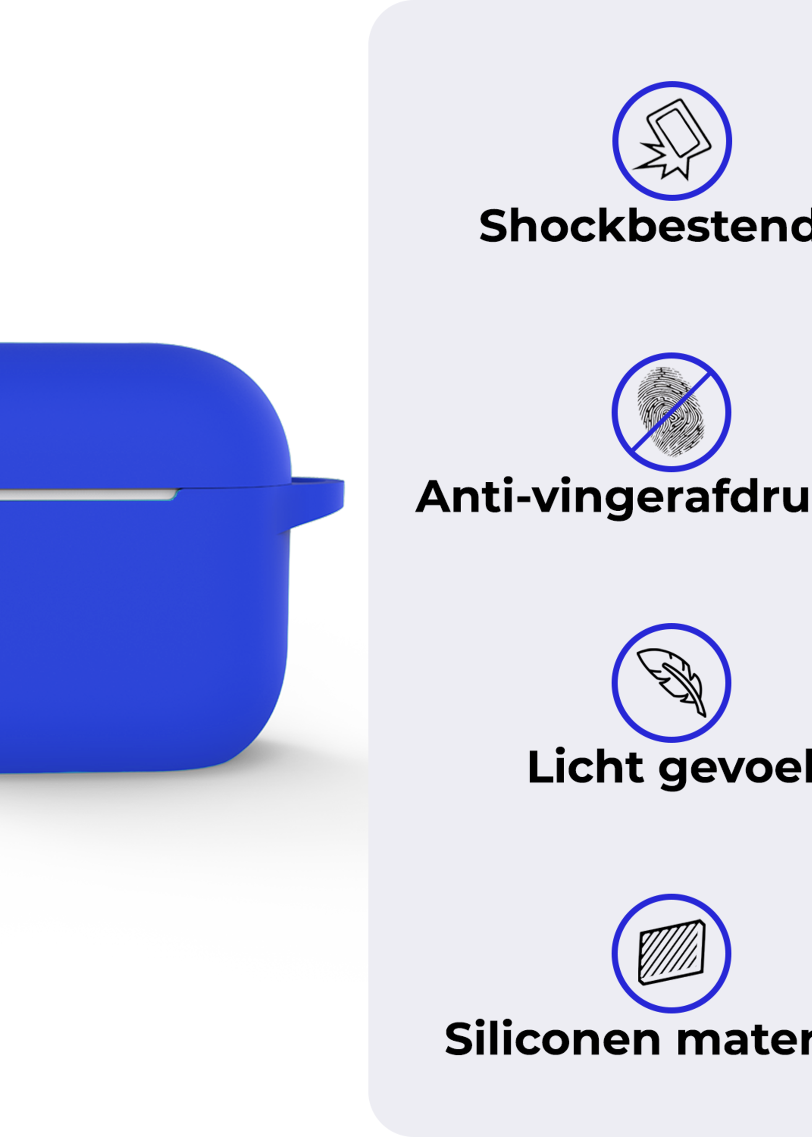 BTH BTH Siliconen Hoesje Voor Apple AirPods 4 - Blauw