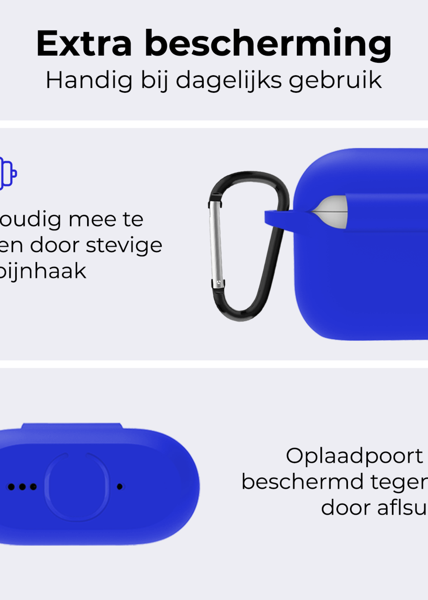 BTH BTH Siliconen Hoesje Voor Apple AirPods 4 - Blauw