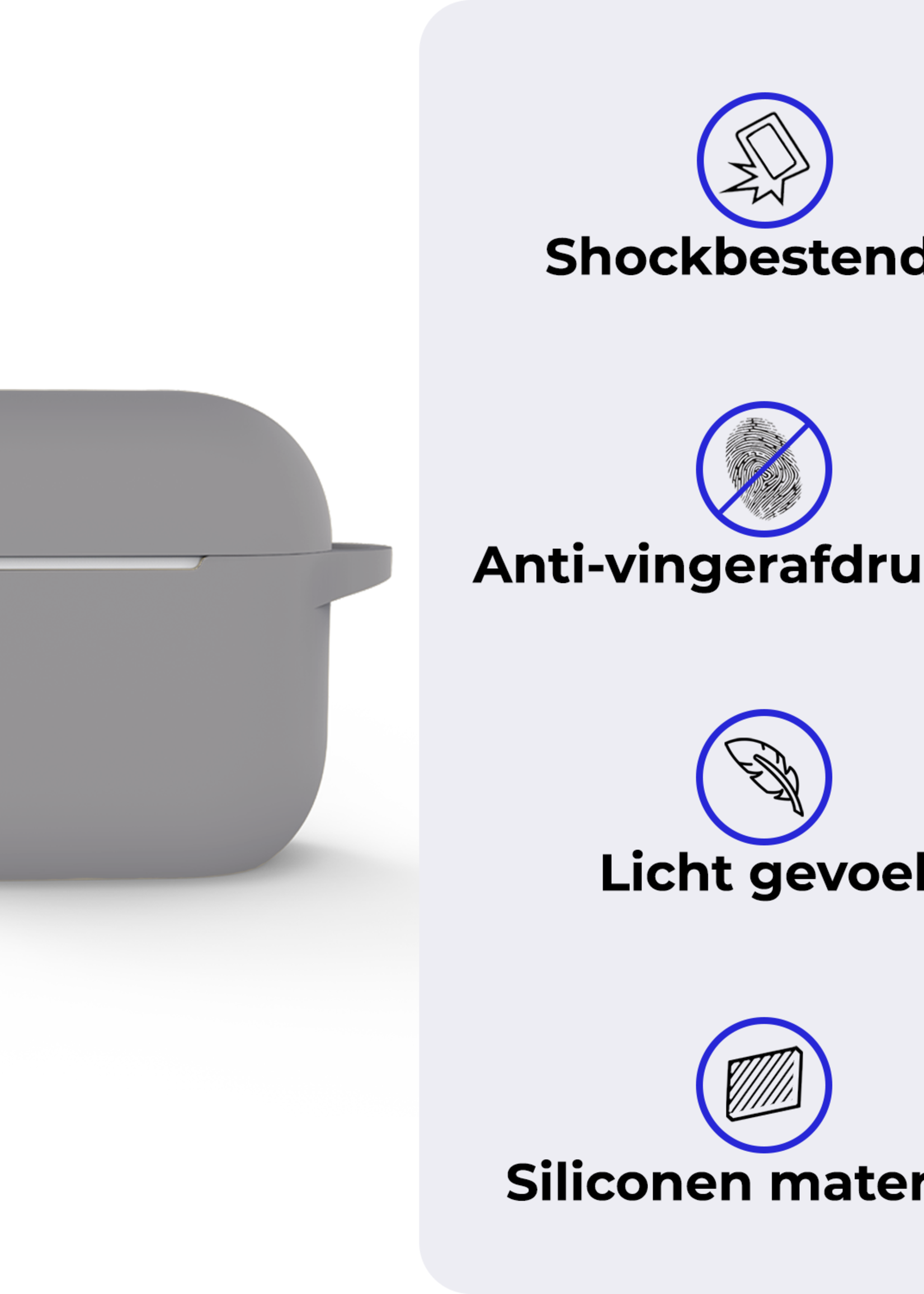 BTH BTH Siliconen Hoesje Voor Apple AirPods 4 - Grijs