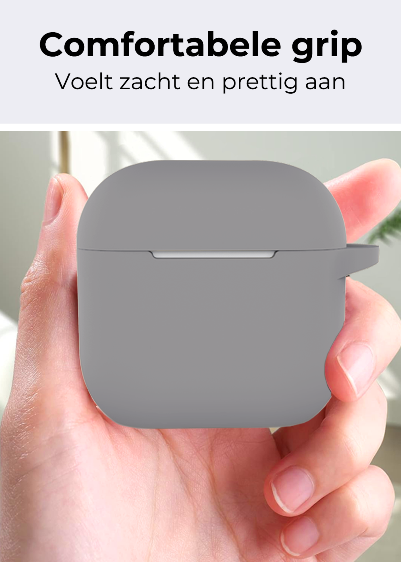 BTH BTH Siliconen Hoesje Voor Apple AirPods 4 - Grijs