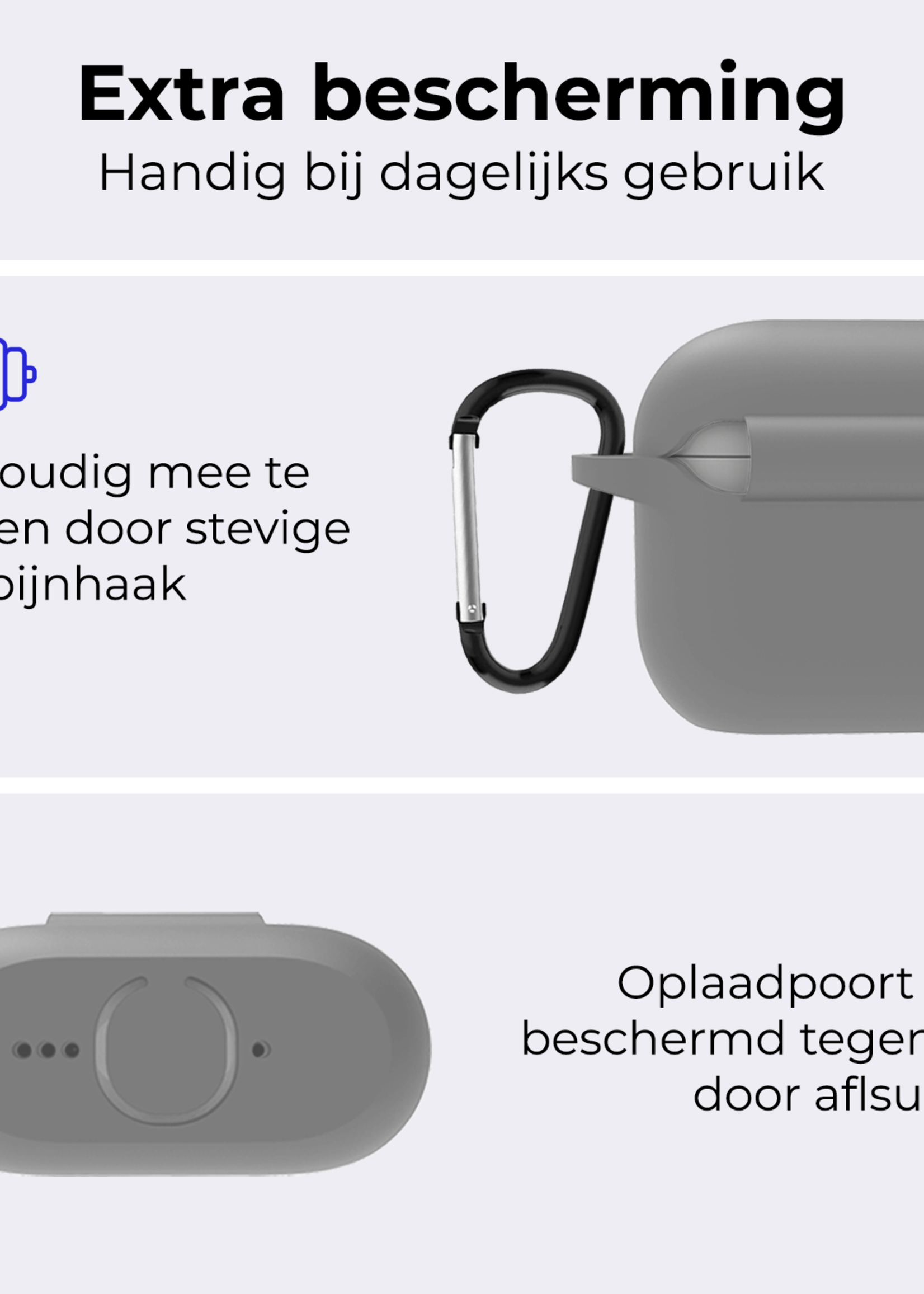 BTH BTH Siliconen Hoesje Voor Apple AirPods 4 - Grijs