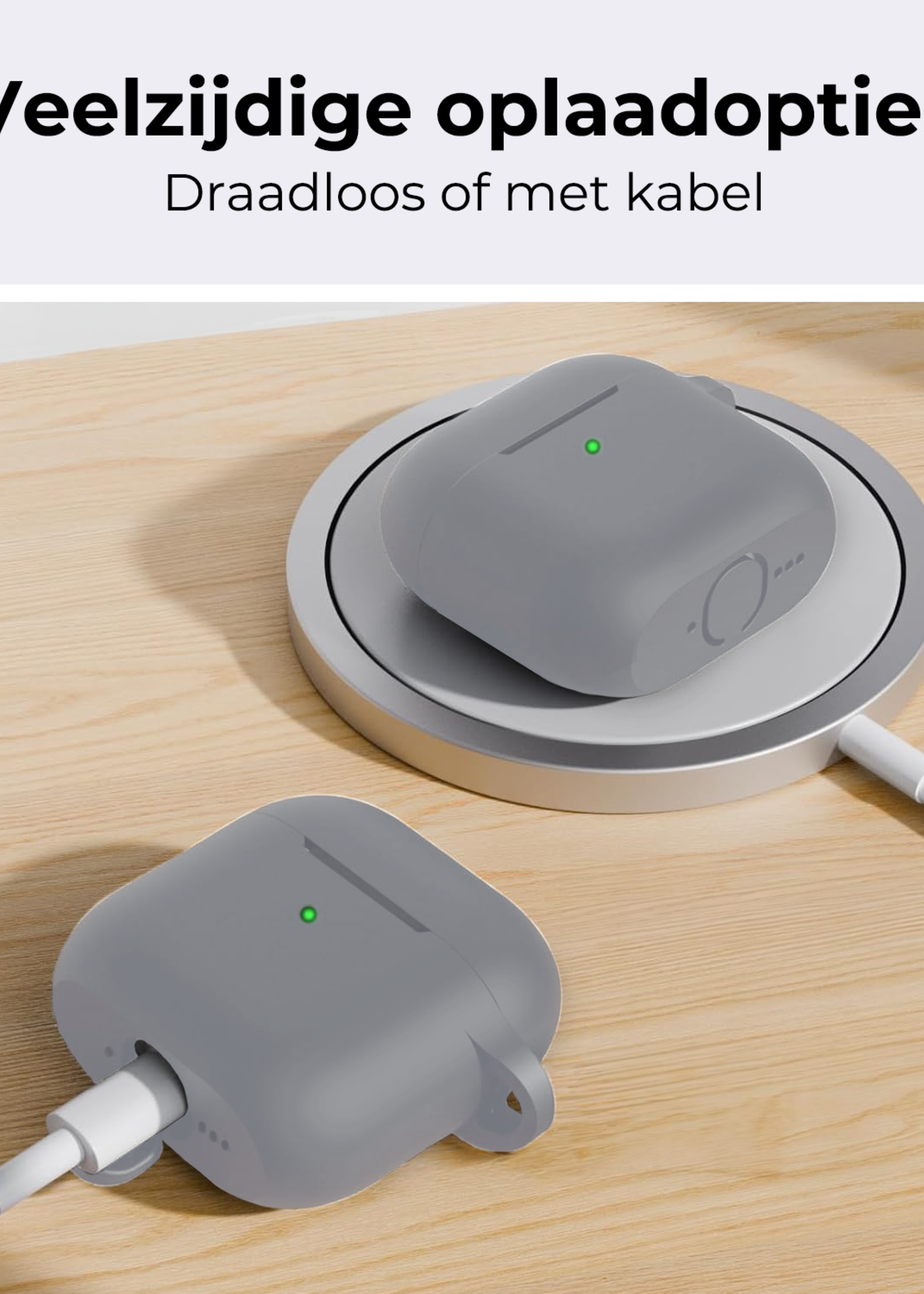 BTH BTH Siliconen Hoesje Voor Apple AirPods 4 - Grijs