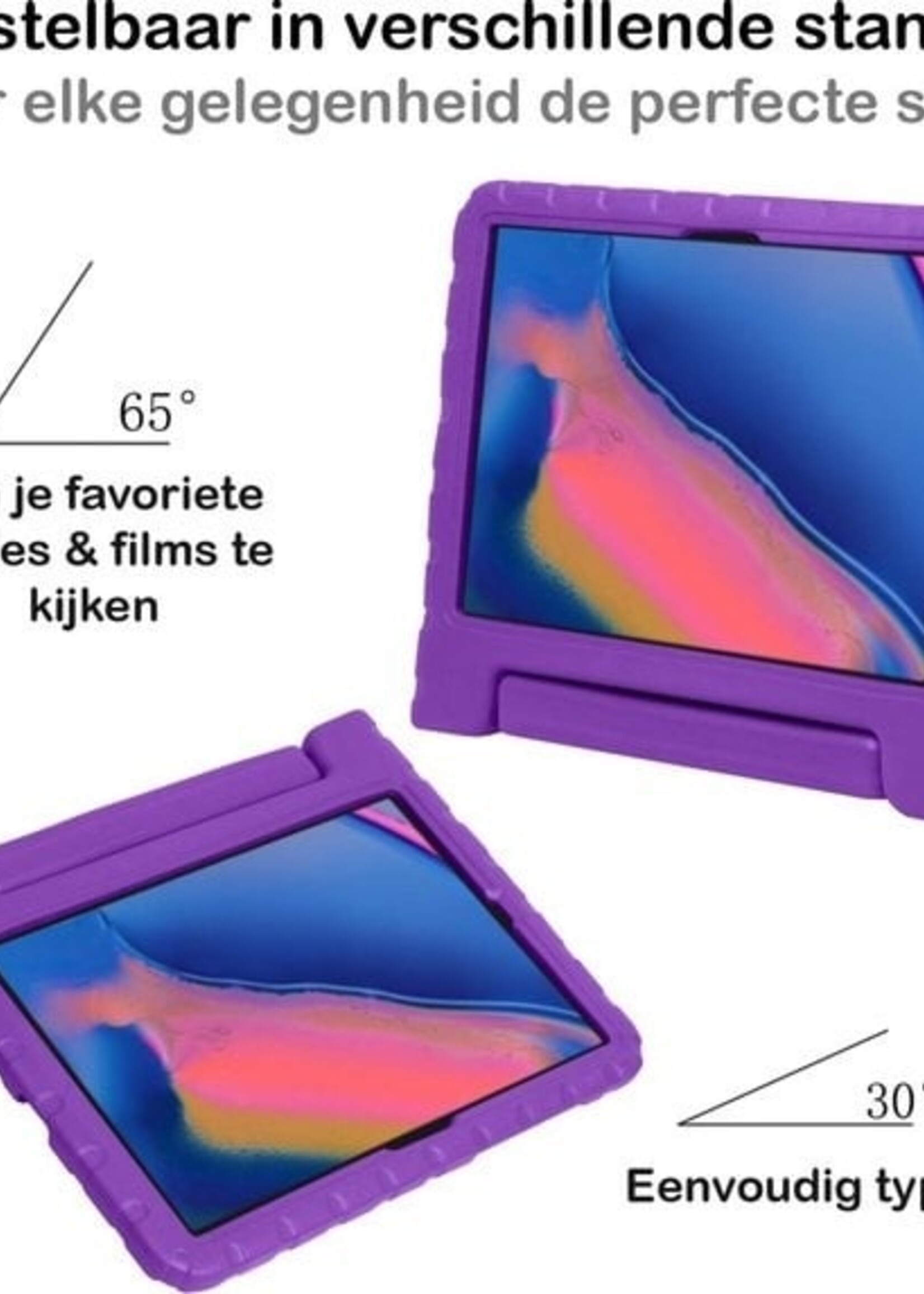 BTH BTH Samsung Galaxy Tab A 8.0 2019 (SM-T290 / SM-T295) Kinderhoes Met 2x Screenprotector - Paars