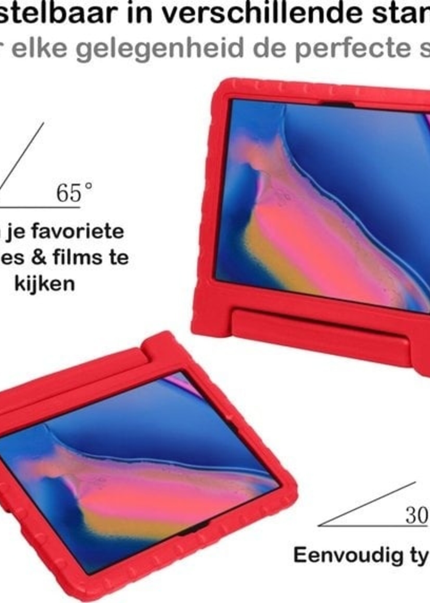 BTH BTH Samsung Galaxy Tab A 8.0 2019 (SM-T290 / SM-T295) Kinderhoes Met 2x Screenprotector - Rood