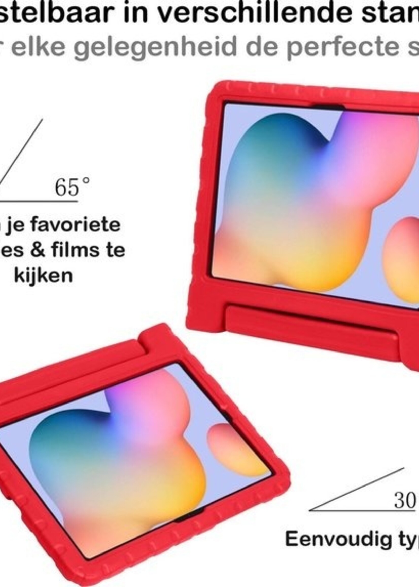 BTH BTH Samsung Galaxy Tab S6 Lite Kinderhoes Met Screenprotector - Rood