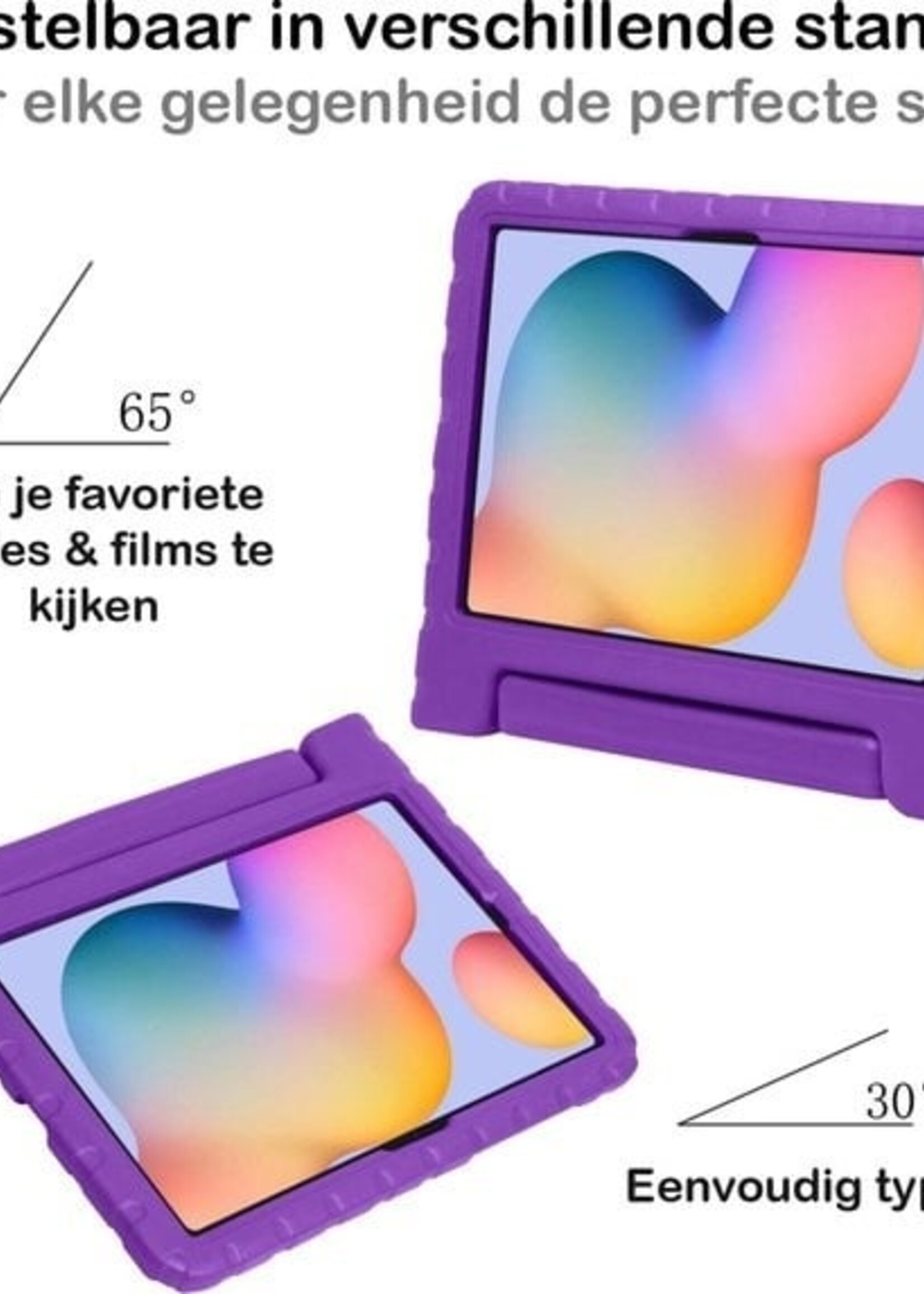 BTH BTH Samsung Galaxy Tab S6 Lite Kinderhoes Met 2x Screenprotector - Paars